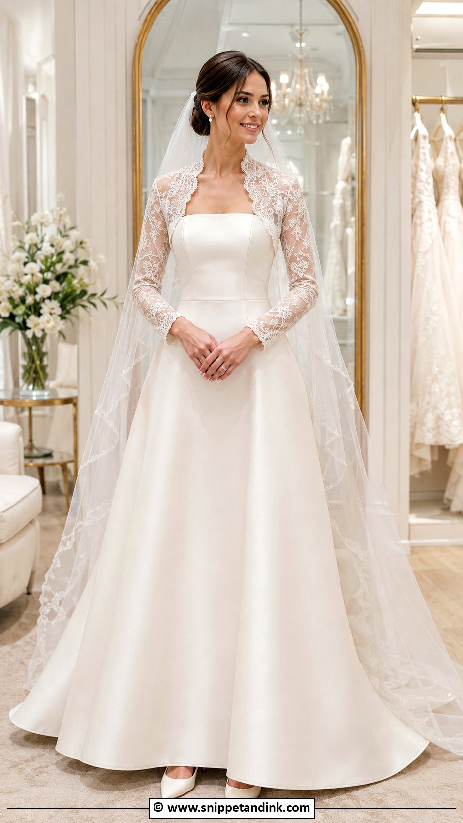 Wedding Dress With Detachable Bolero - Snippet and Ink - 30 2 in 1 Wedding Dress Ideas