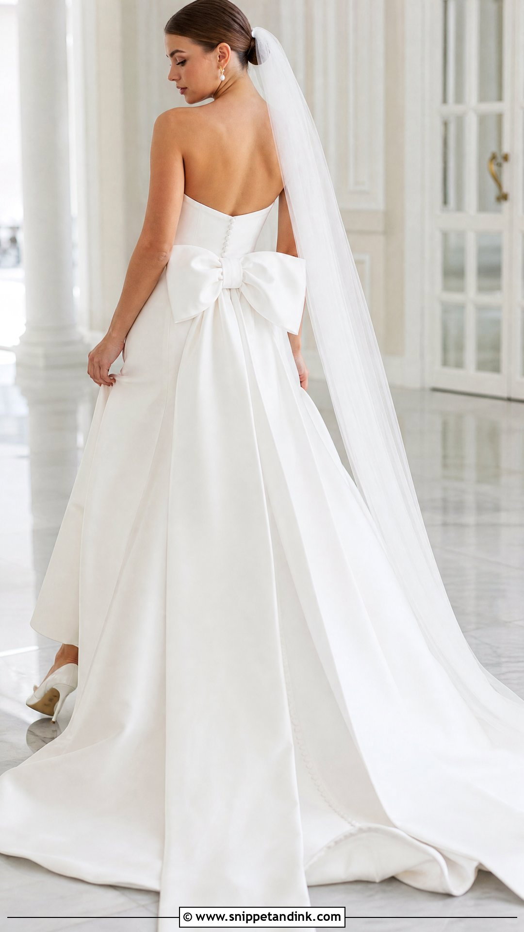 Wedding Dress With Detachable Bow Train - Snippet and Ink - 20 Two in One Convertible Wedding Dress Ideas