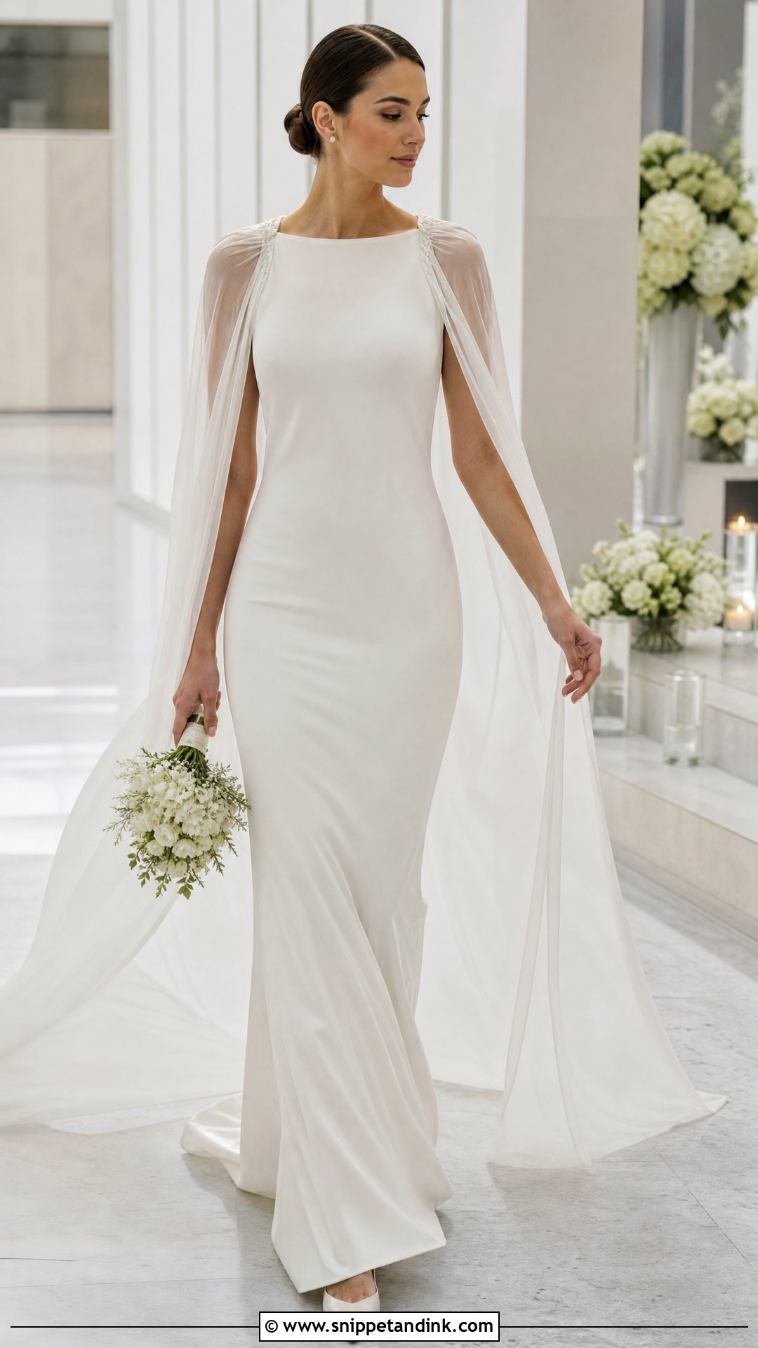 Wedding Dress With Detachable Bridal Cape - Snippet and Ink - 20 Wedding Dress Transformation Ideas