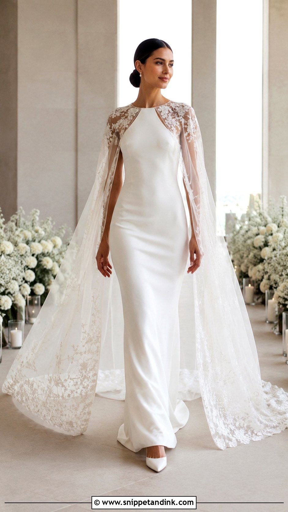 Wedding Dress With Detachable Cape - Snippet and Ink - 20 Convertible Wedding Dresses