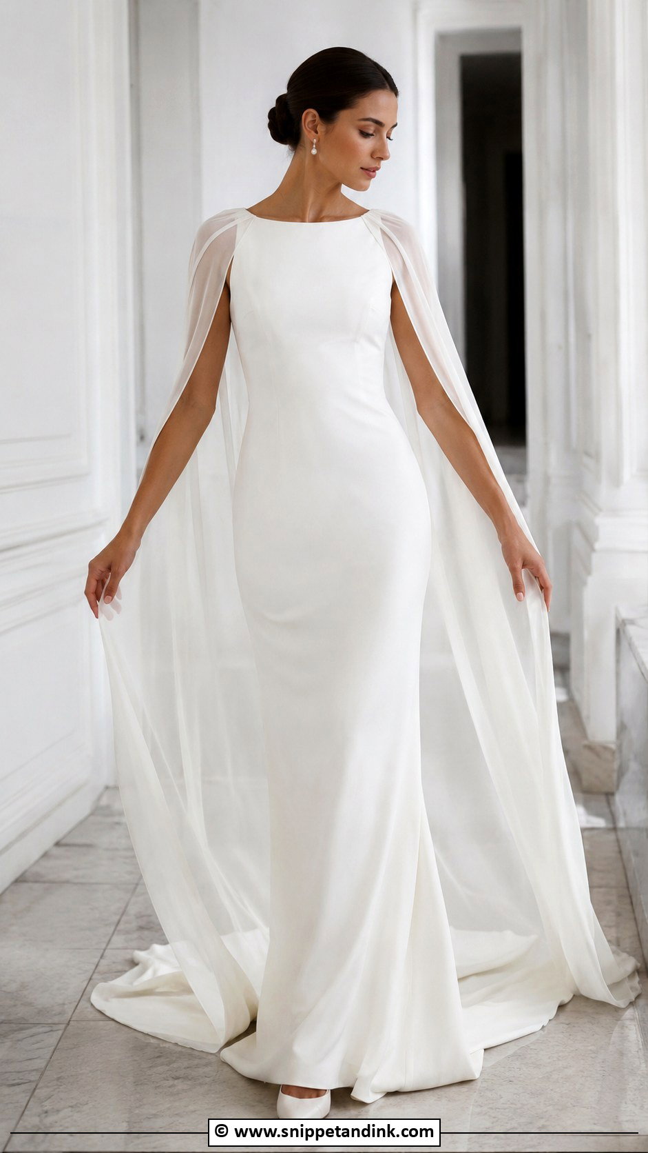 Wedding Dress With Detachable Cape - Snippet and Ink - 30 2 in 1 Wedding Dress Ideas
