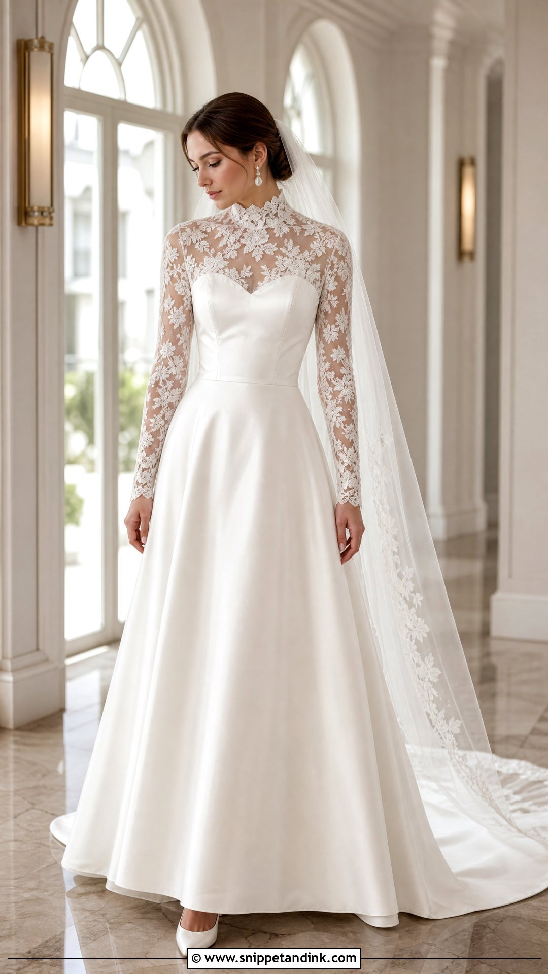 Wedding Dress With Detachable High Neck Topper - Snippet and Ink - 20 Two in One Convertible Wedding Dress Ideas