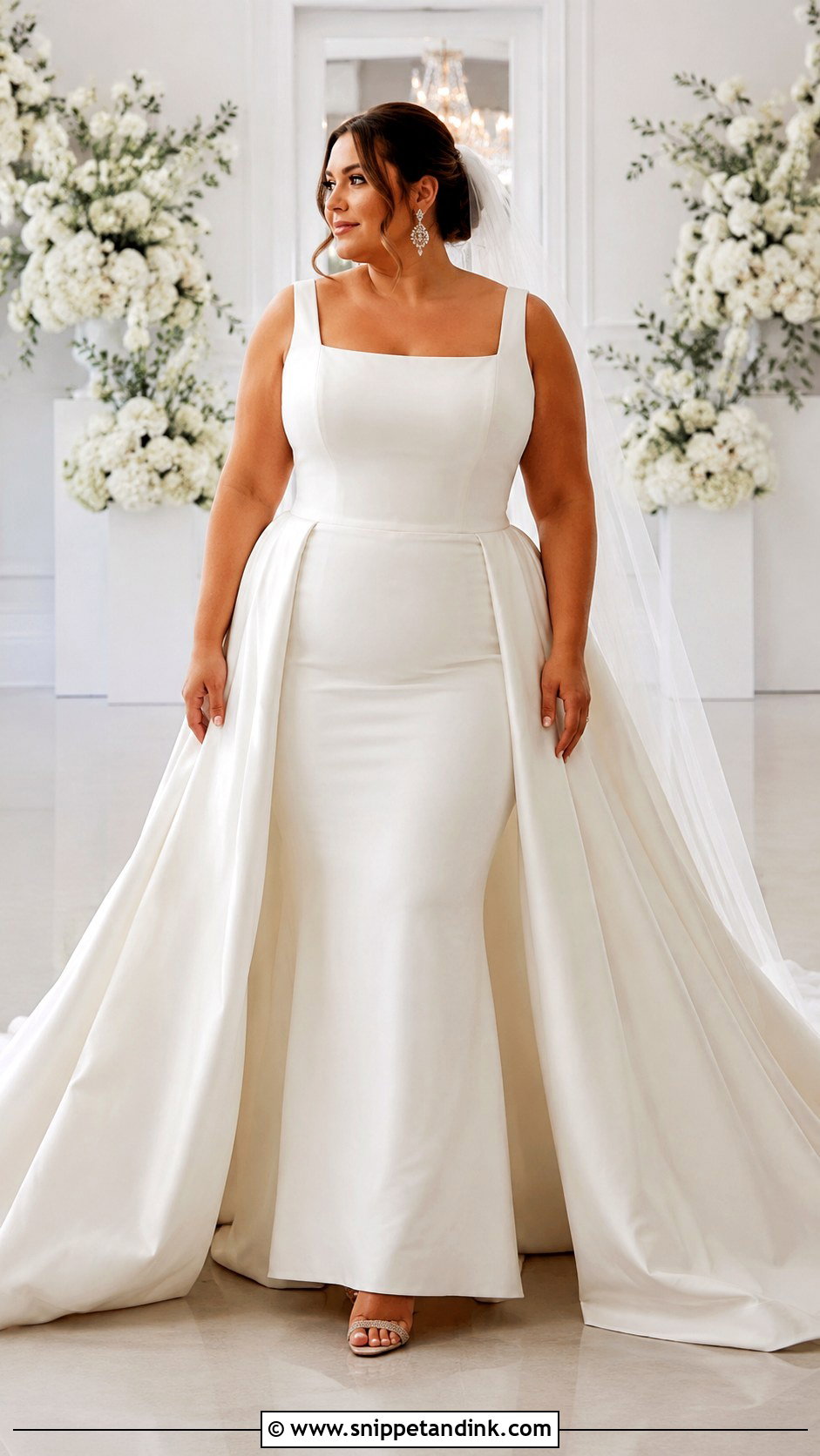 Wedding Dress With Detachable Overskirt - Snippet and Ink - 20 Wedding Dresses for Plus Size Women