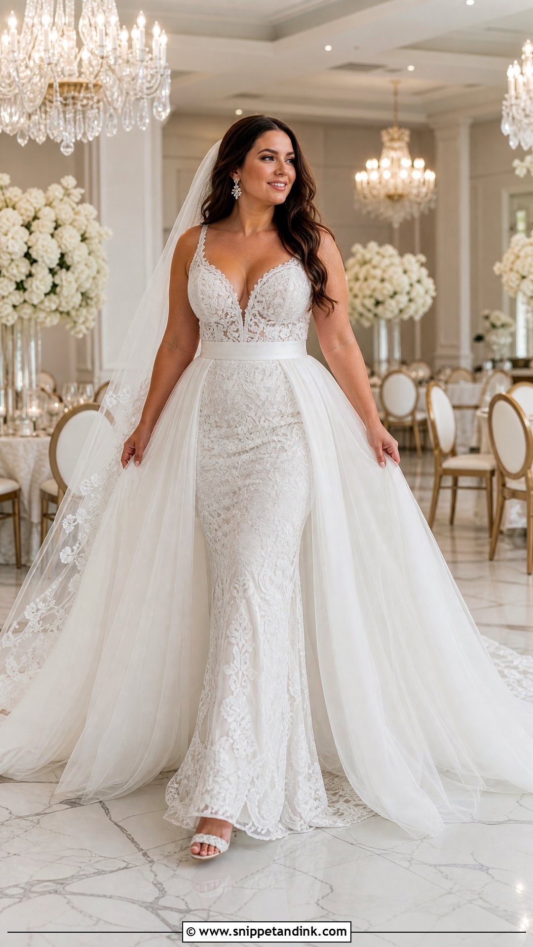 Wedding Dress With Detachable Overskirt - Snippet and Ink - 25 Wedding Dress Curvy Bride Ideas