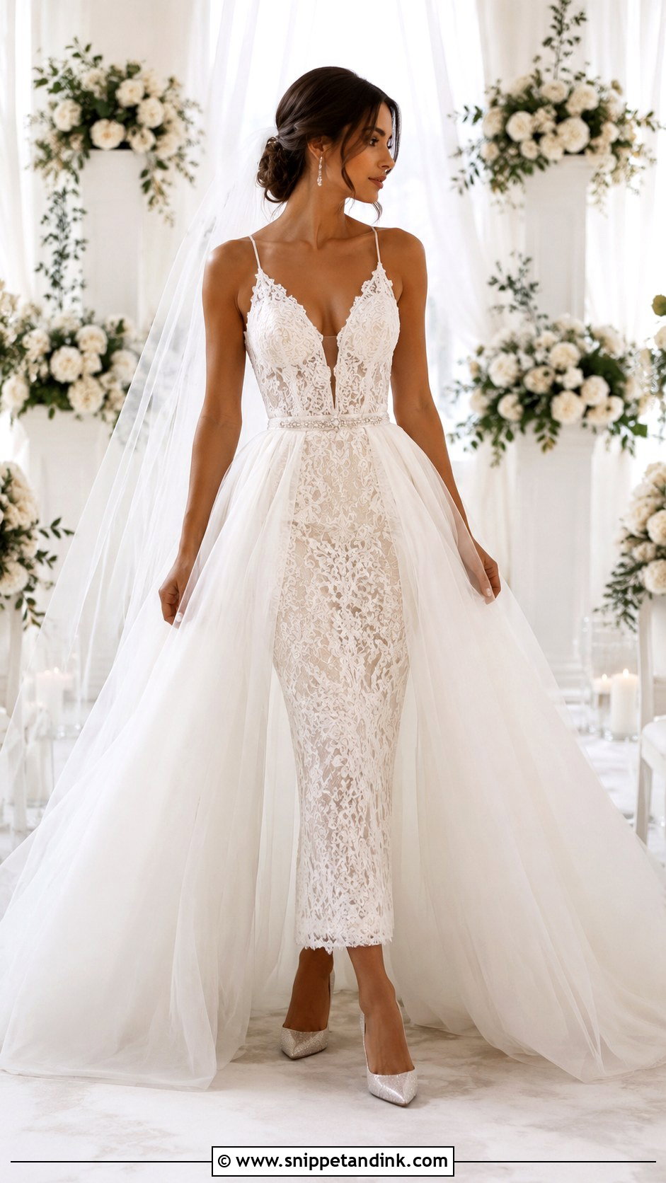 Wedding Dress With Detachable Overskirt - Snippet and Ink - 20 2010s Wedding Dress Ideas