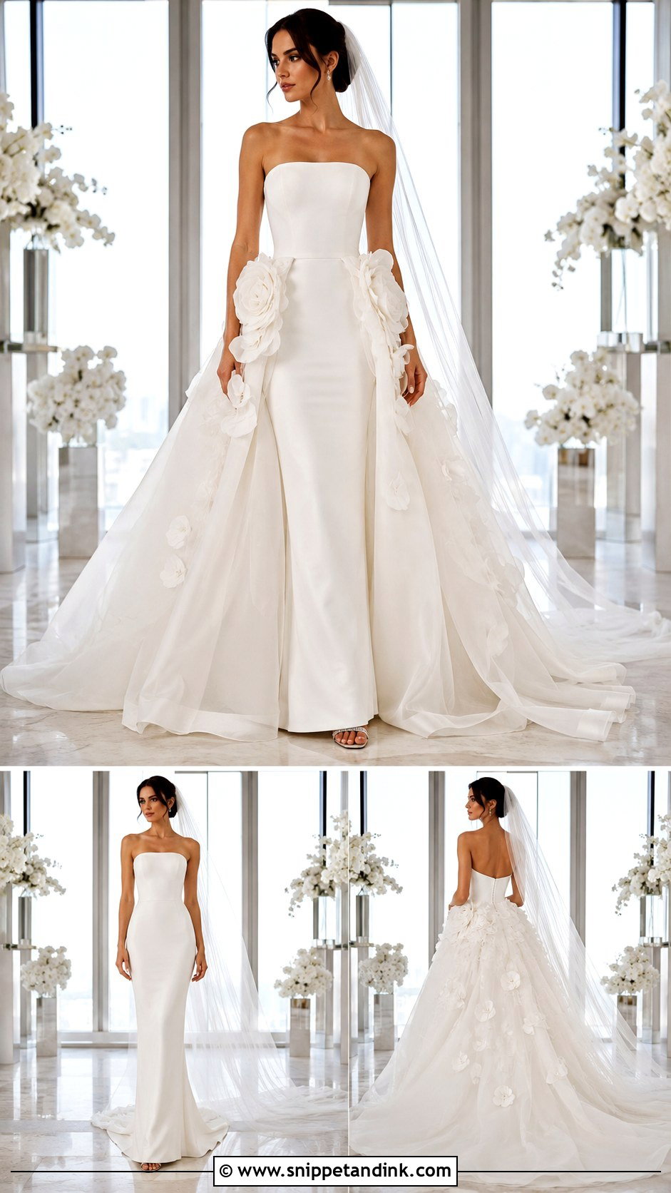 Wedding Dress With Detachable Overskirt - Snippet and Ink - 20 Artsy Wedding Dresses