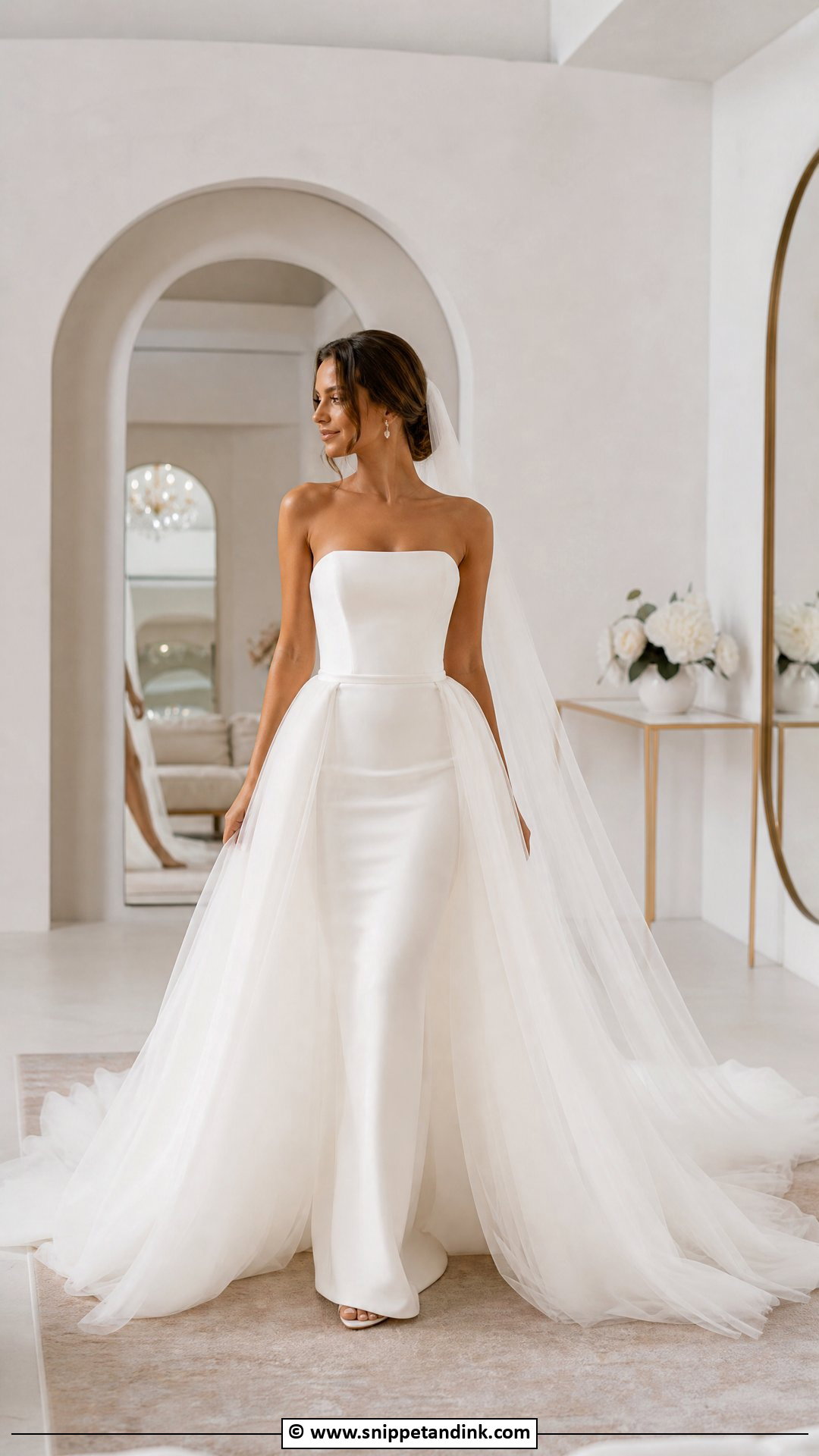 Wedding Dress With Detachable Overskirt - Snippet and Ink - 35 Elegant Wedding Dress Ideas