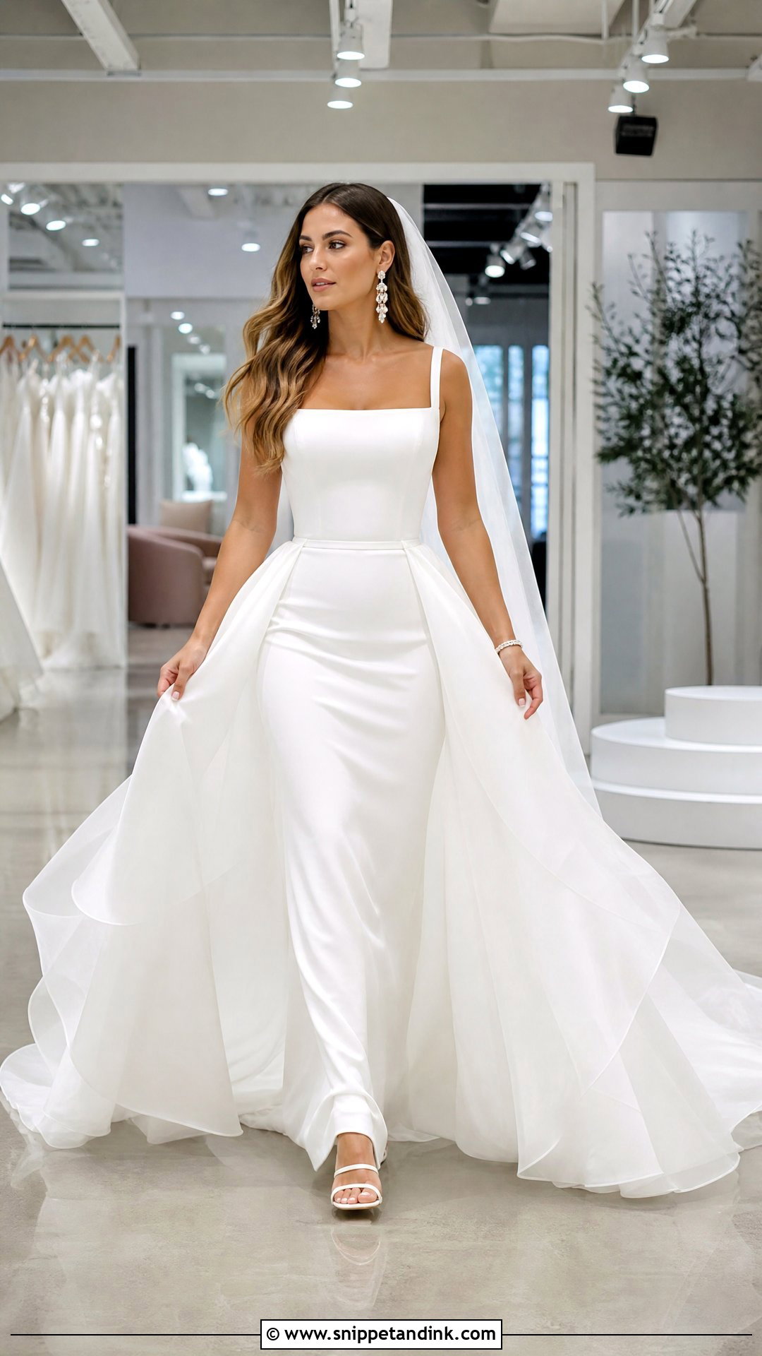 Wedding Dress With Detachable Overskirt - Snippet and Ink - 20 Trying on Wedding Dresses