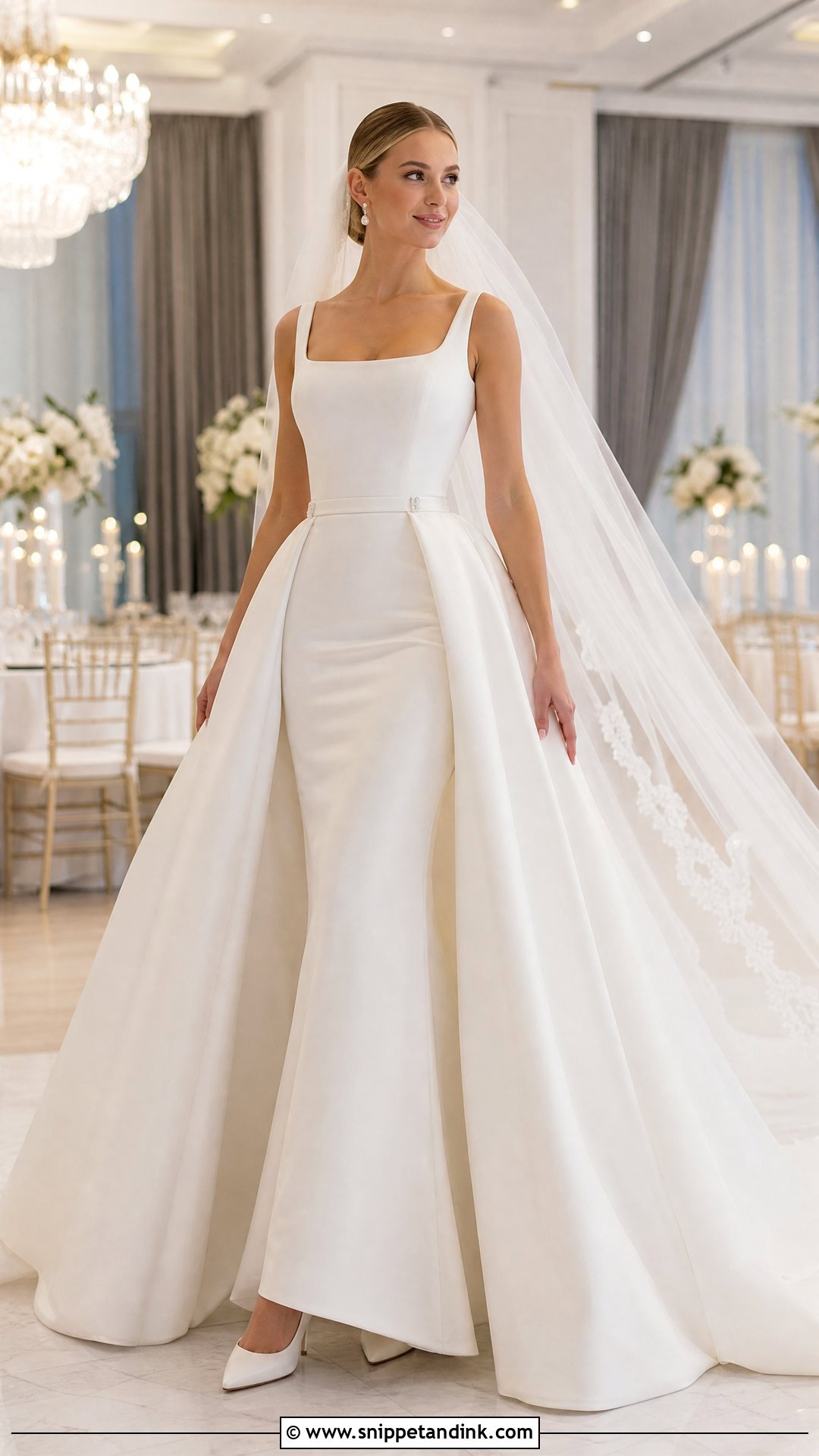 Wedding Dress With Detachable Overskirt - Snippet and Ink - 20 Wedding Dress for Tall Bride Ideas