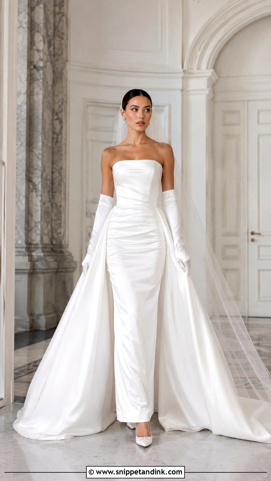 Wedding Dress With Detachable Overskirt - Snippet and Ink - 30 Old Hollywood Wedding Dress Ideas