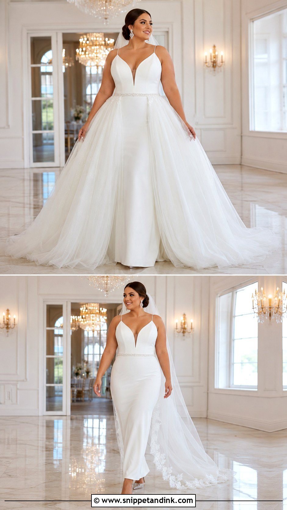 Wedding Dress With Detachable Overskirt - Snippet and Ink - 20 Midsize Bride Wedding Dress Ideas