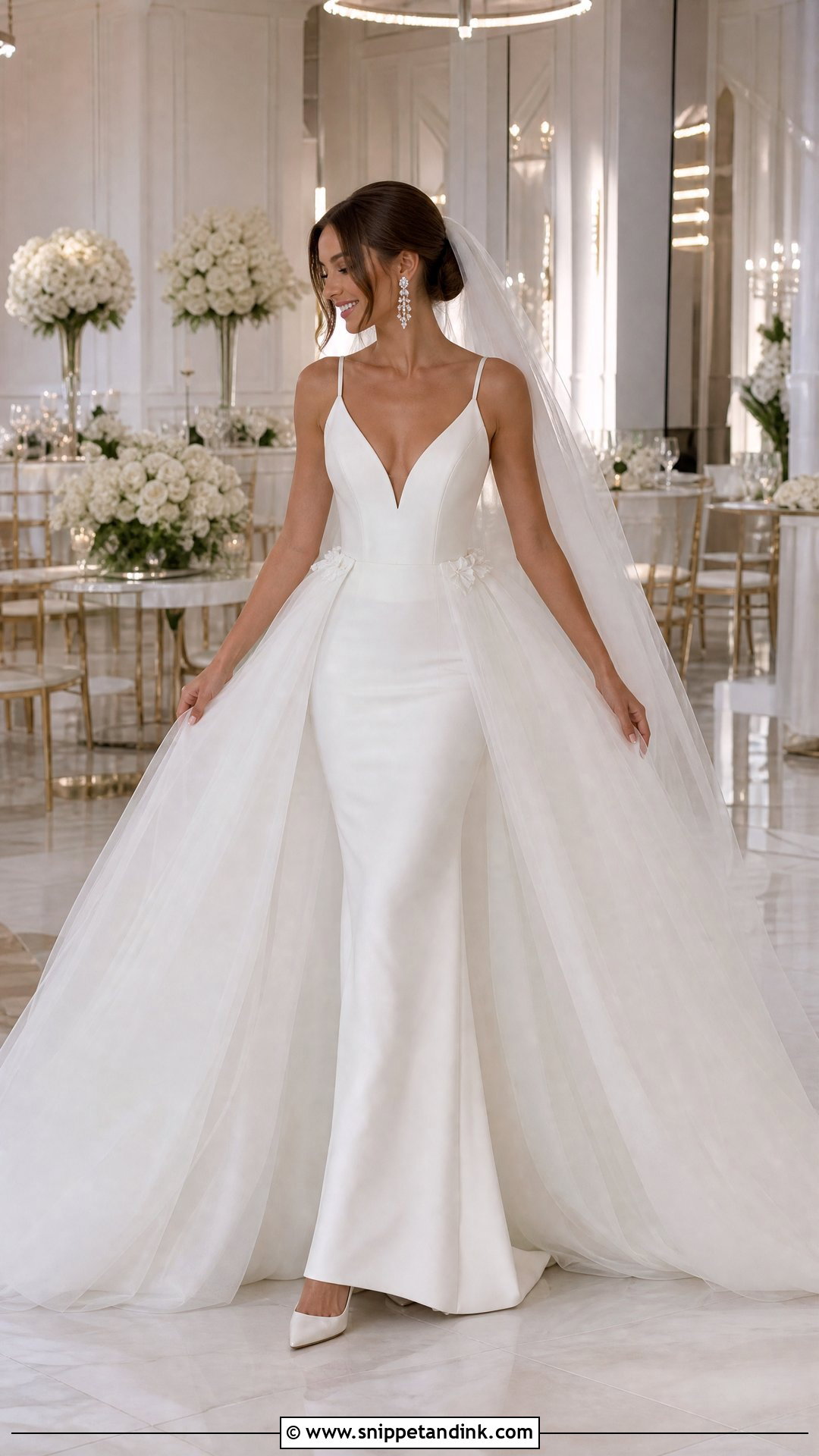 Wedding Dress With Detachable Overskirt - Snippet and Ink - 20 Online Wedding Dress Ideas