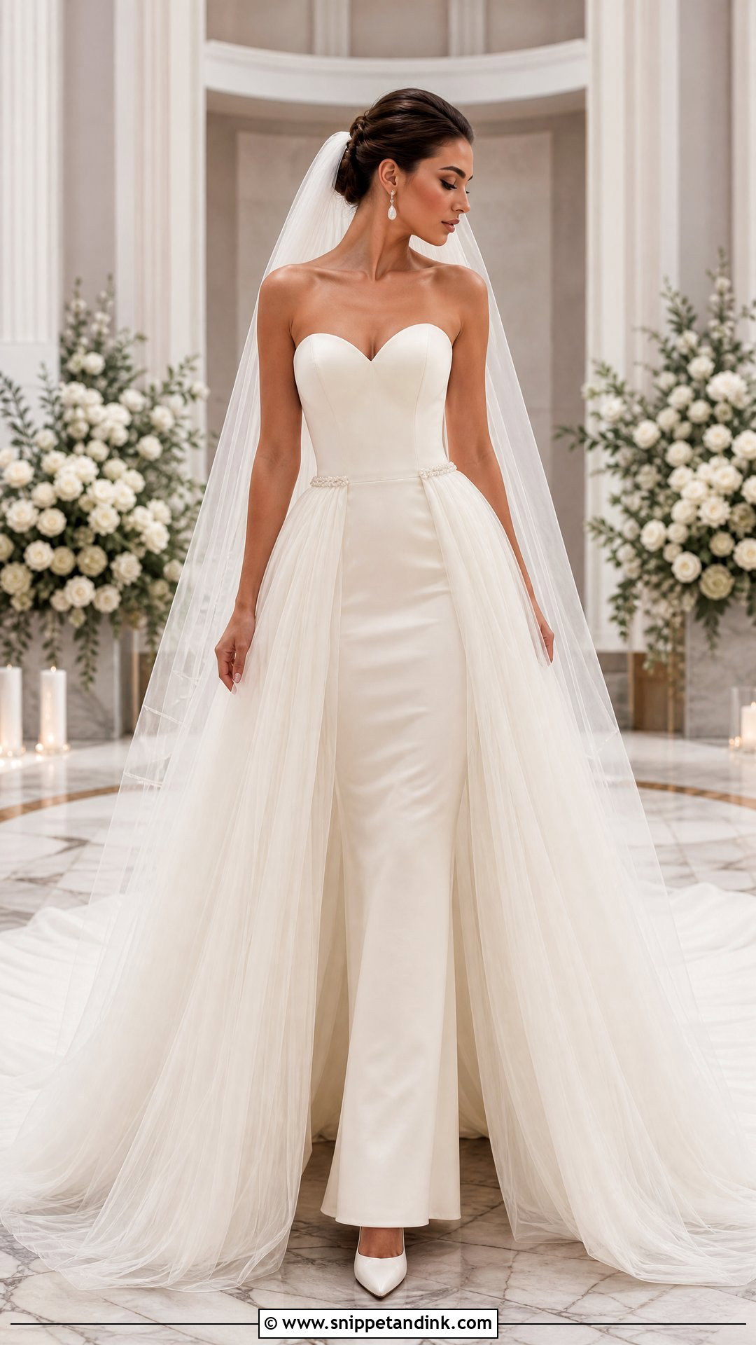 Wedding Dress With Detachable Overskirt - Snippet and Ink - 20 Angelic Wedding Dress Ideas