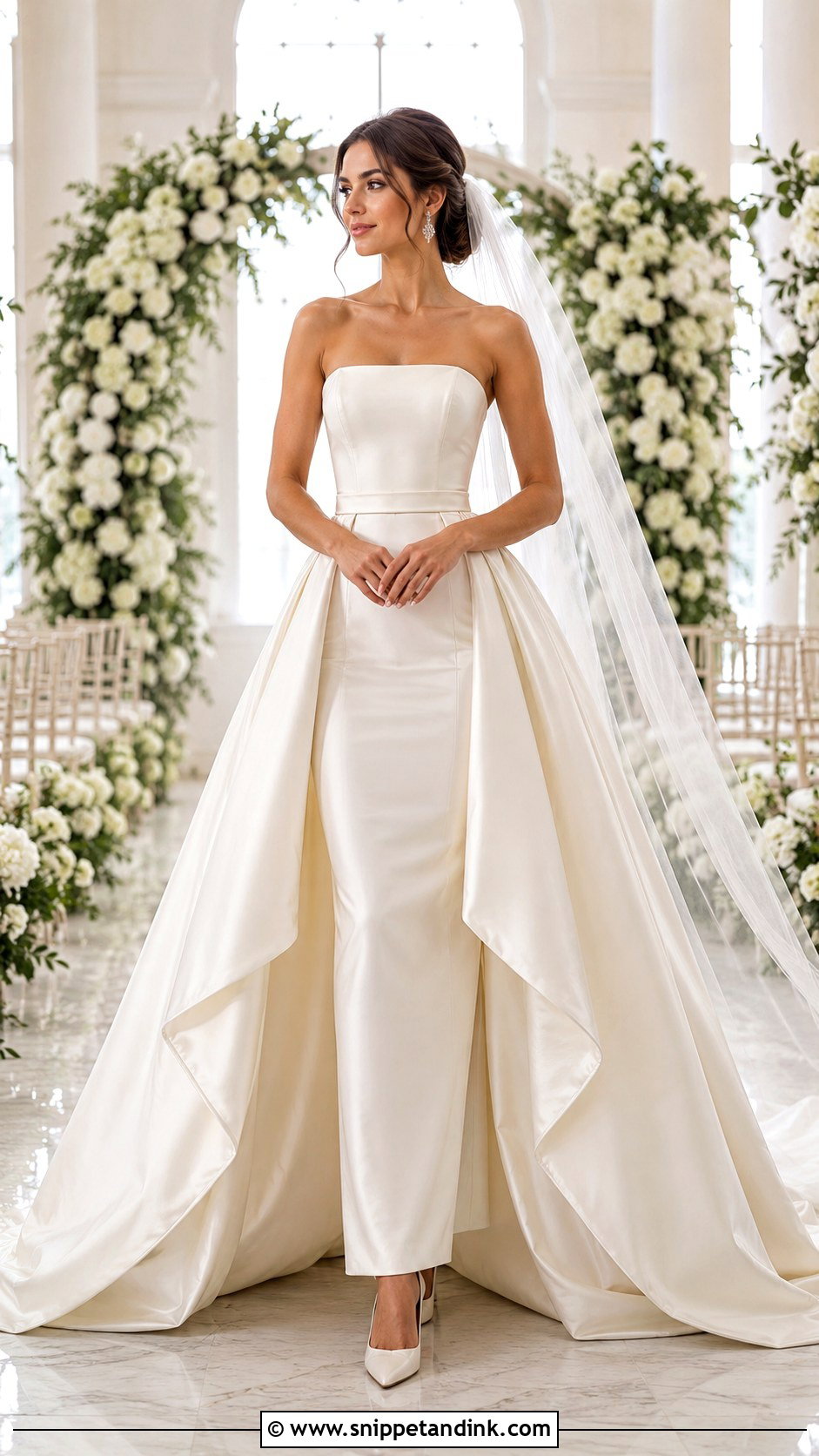 Wedding Dress With Detachable Overskirt - Snippet and Ink - 20 Detailed Wedding Dress Ideas