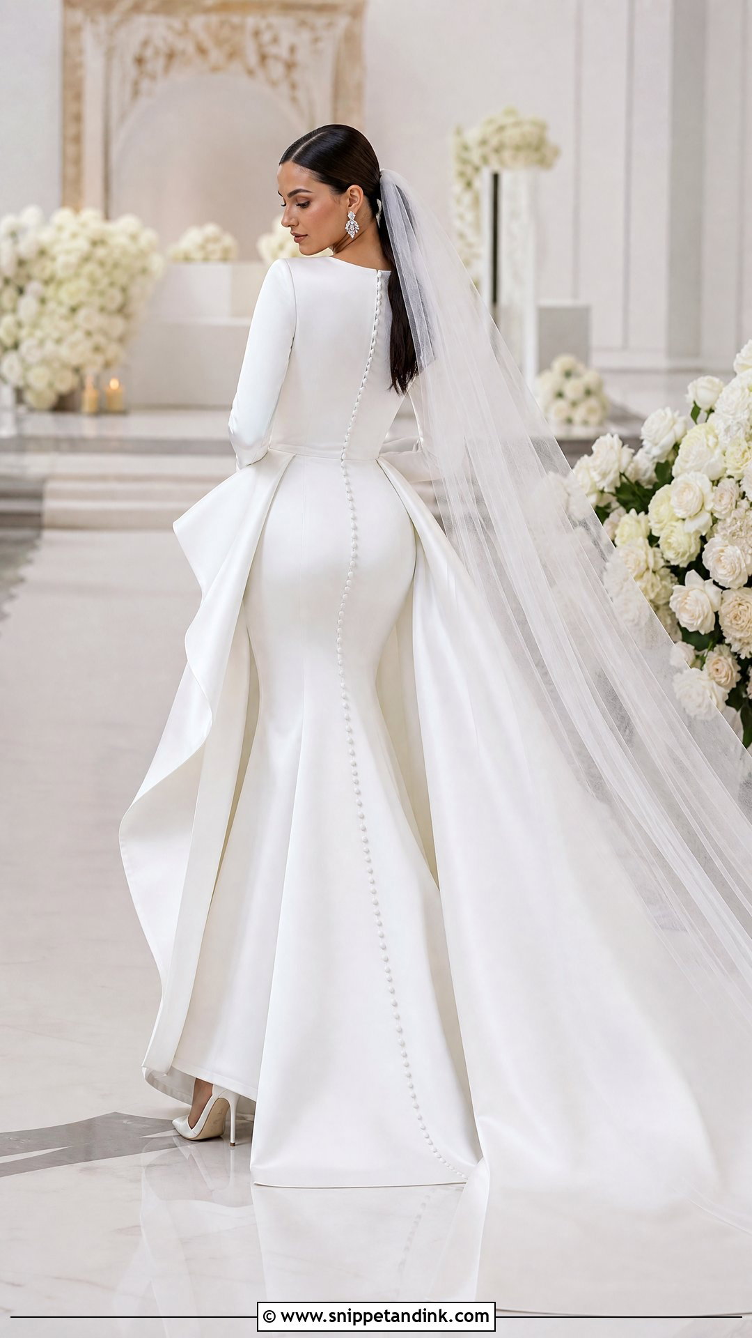Wedding Dress With Detachable Overskirt And Buttons - Snippet and Ink - 20 Wedding Dress Buttons Down Back Ideas