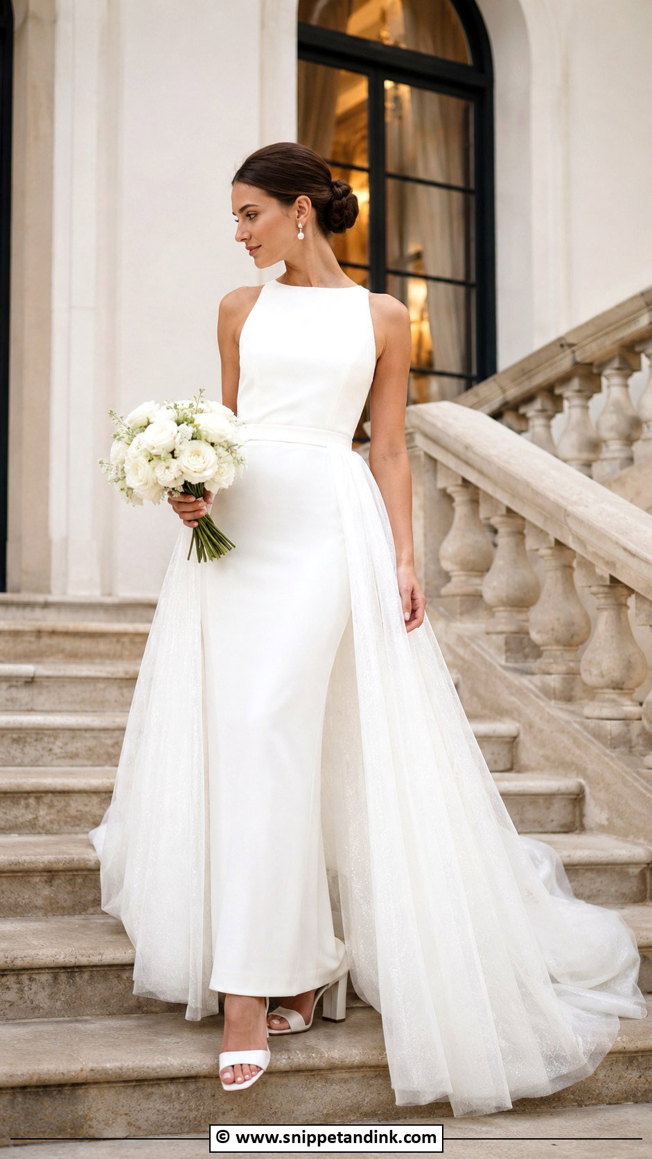 Wedding Dress With Detachable Overskirt - Snippet and Ink - 30 Destination Wedding Dress Ideas