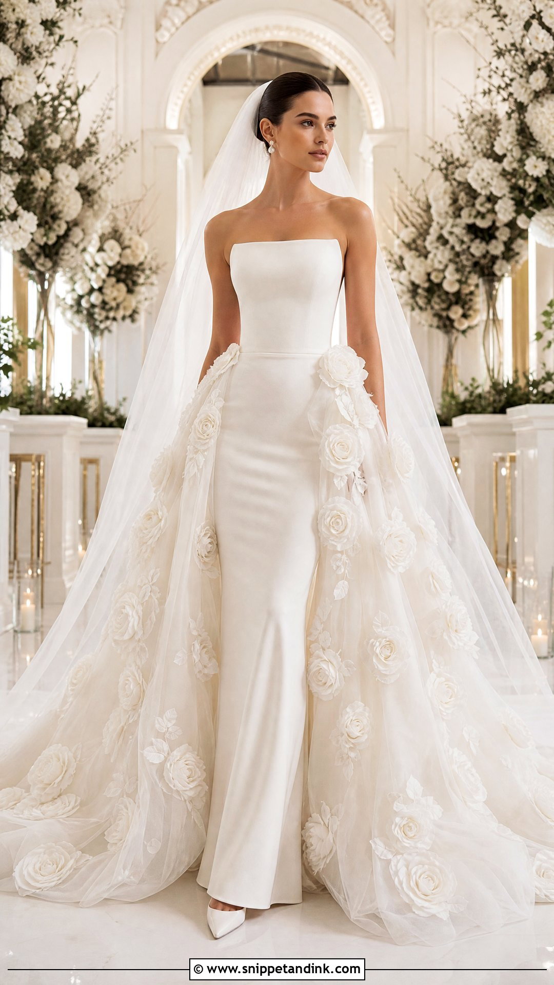 Wedding Dress With Detachable Rose Overskirt - Snippet and Ink - 20 Wedding Dress with Roses Ideas