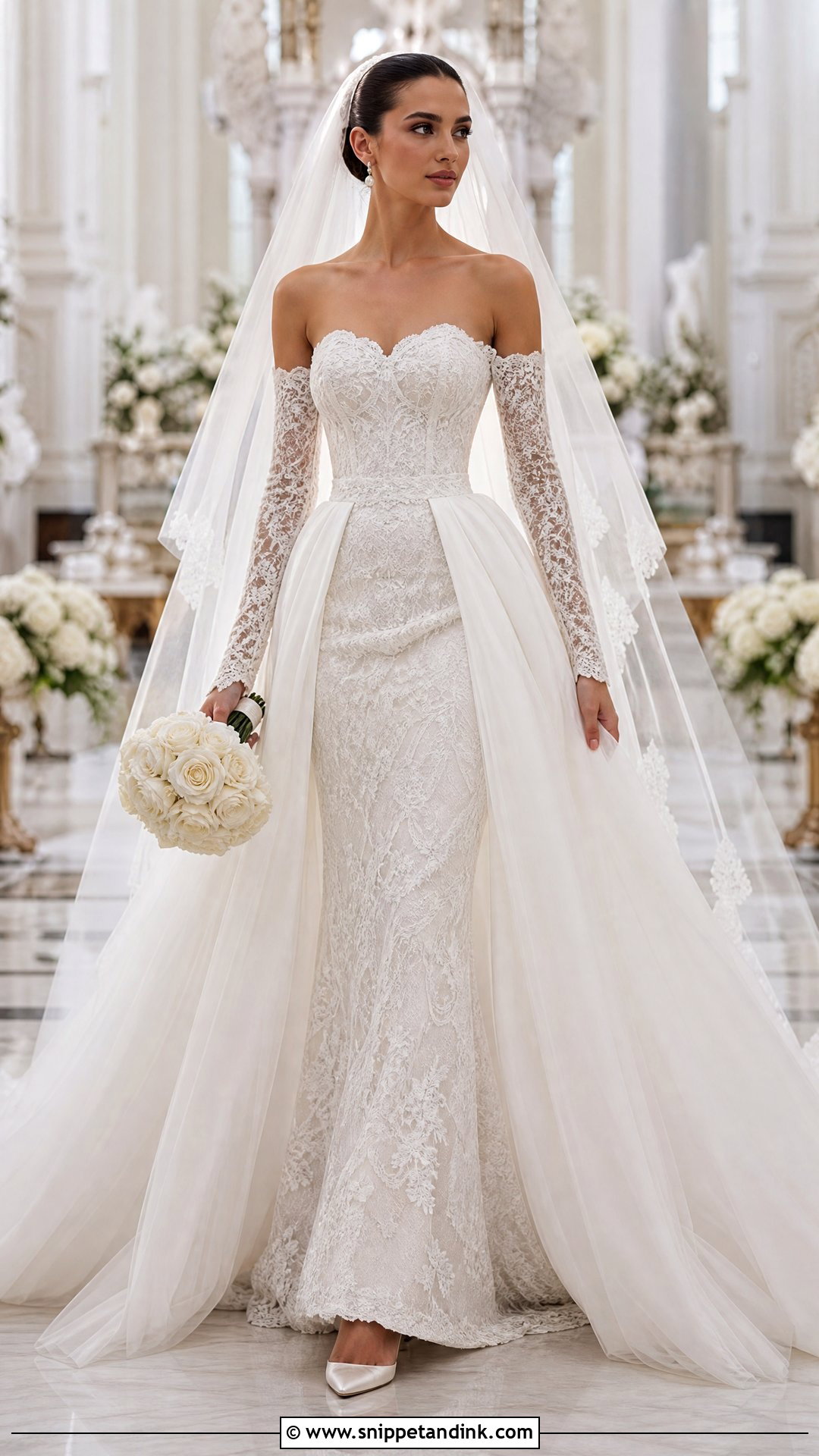 Wedding Dress With Detachable Skirt And Sleeves - Snippet and Ink - 20 Wedding Dress Transformation Ideas