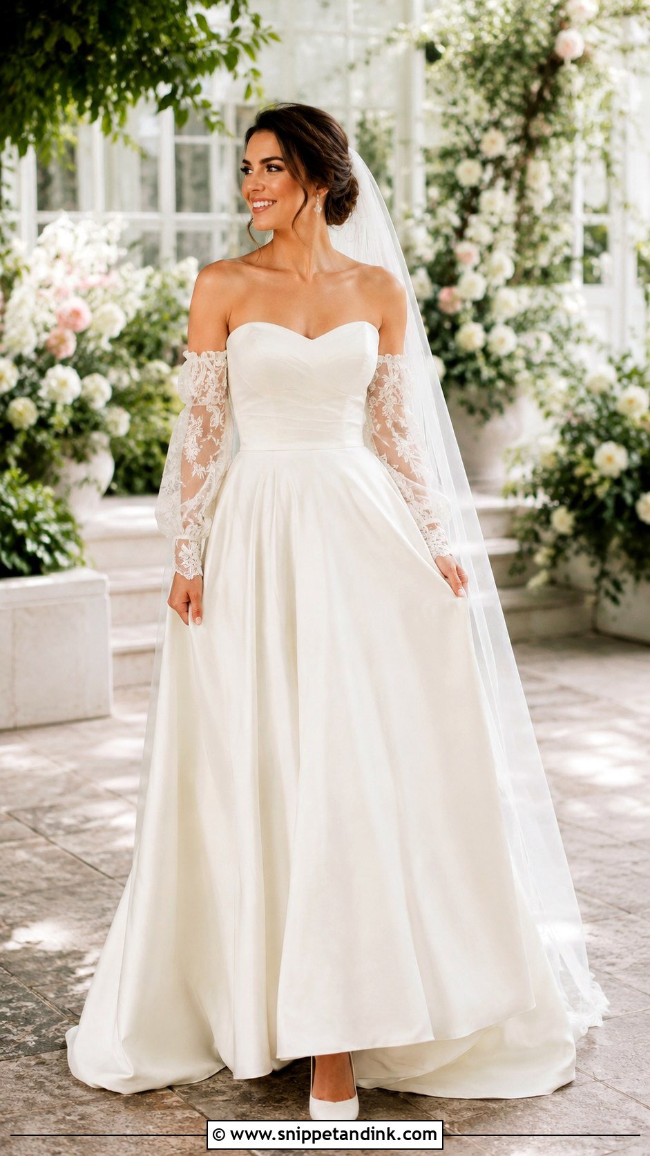 Wedding Dress With Detachable Sleeves - Snippet and Ink - 20 Modern Bride Dress Ideas