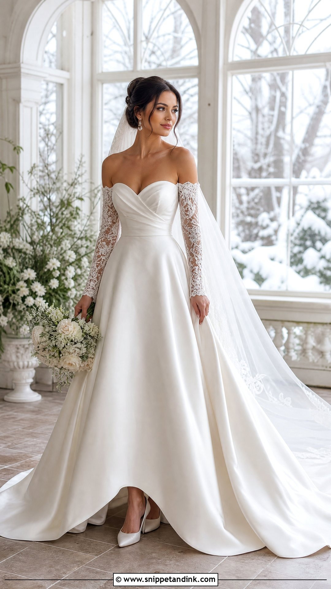 Wedding Dress With Detachable Sleeves - Snippet and Ink - 20 Winter Wonderland Wedding Dress Ideas