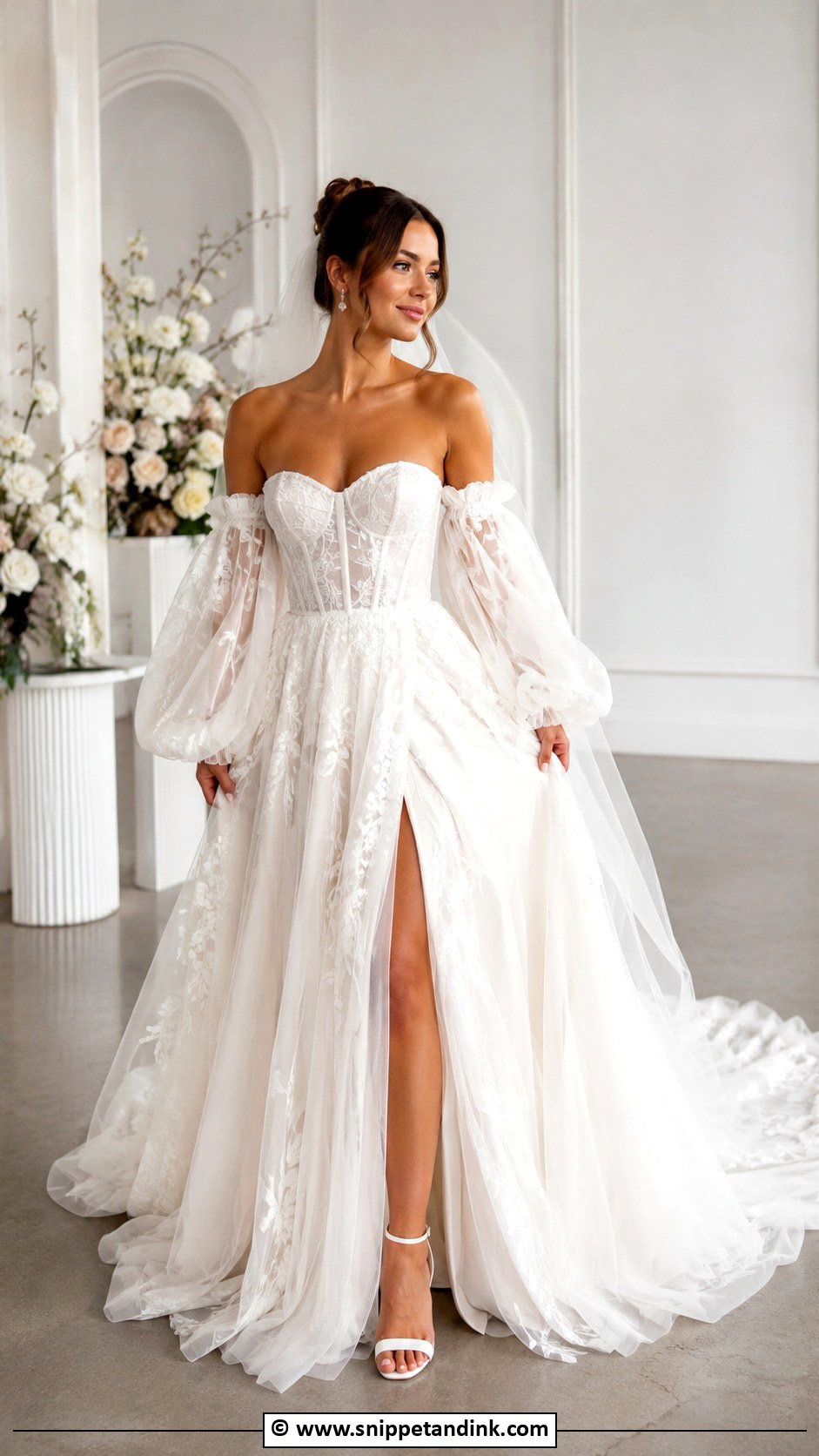 Wedding Dress With Detachable Sleeves - Snippet and Ink - 30 Wedding Dresses 2024