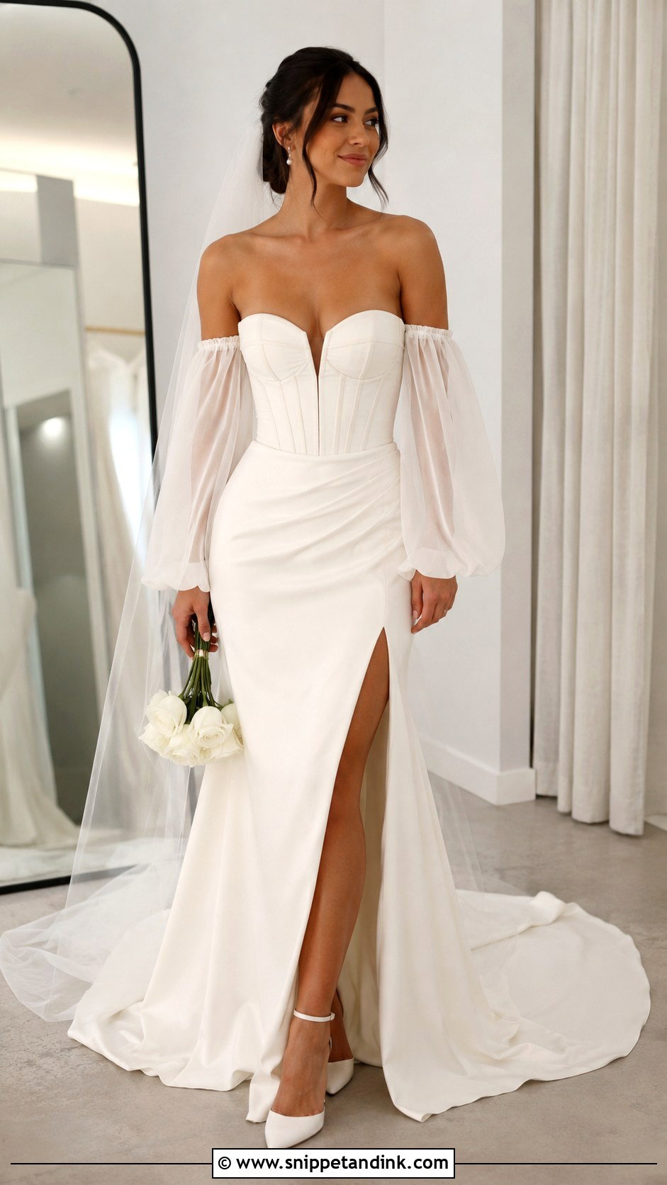 Wedding Dress With Detachable Sleeves - Snippet and Ink - 25 Yes to the Dress Ideas