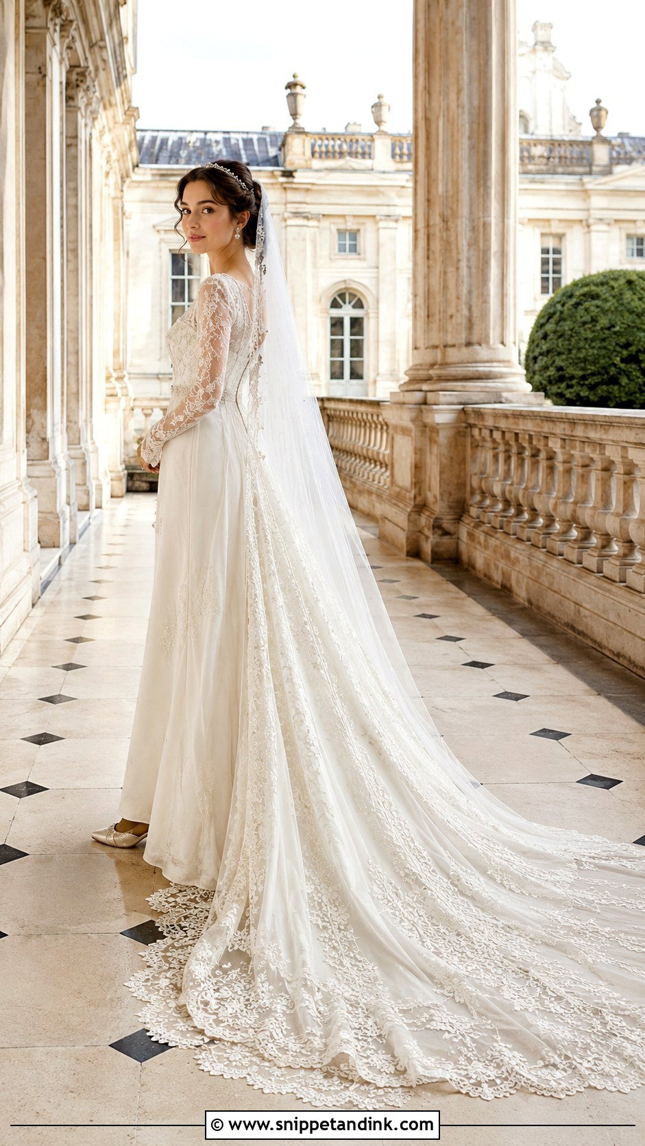 Wedding Dress With Detachable Train - Snippet and Ink - 20 Francesca Bridgerton Wedding Dress Ideas