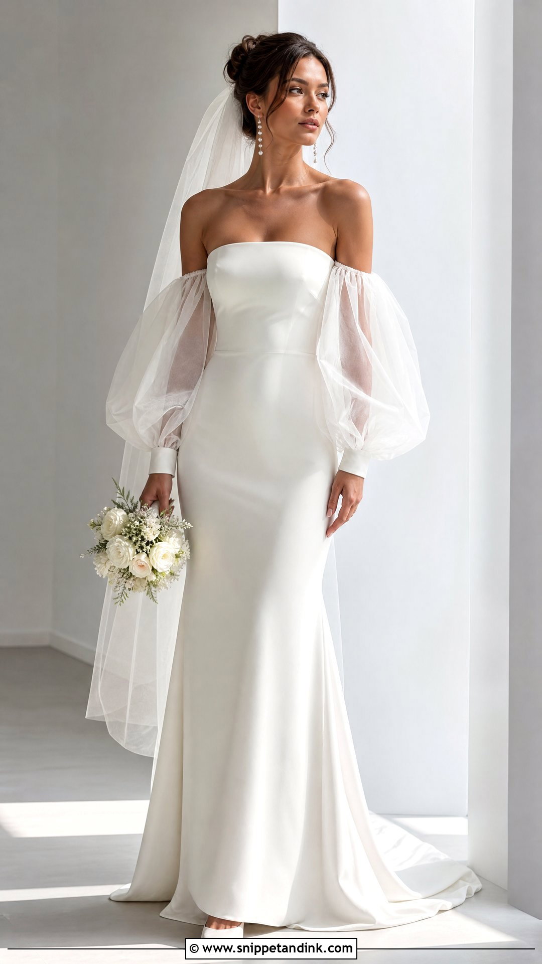 Wedding Dress With Detachable Tulle Balloon Sleeves - Snippet and Ink - 20 Add Sleeves to Wedding Dress