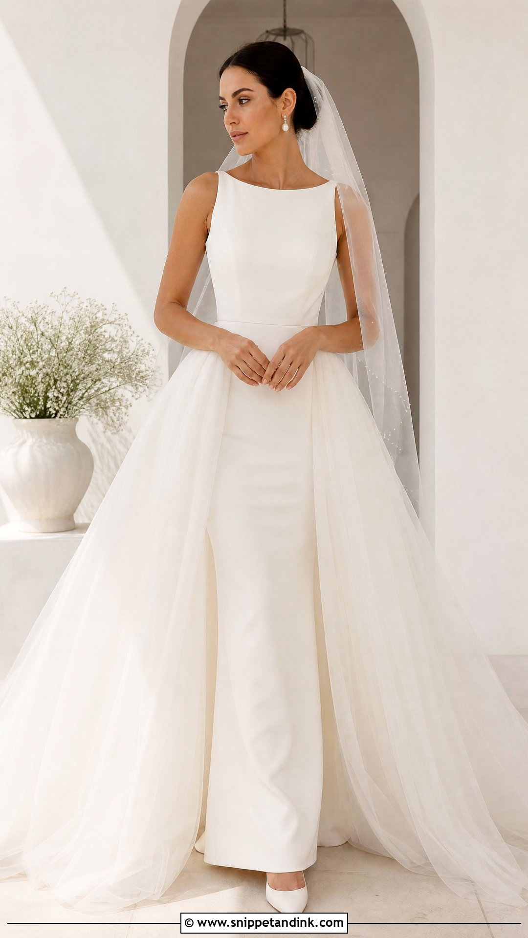 Wedding Dress With Detachable Tulle Overskirt - Snippet and Ink - 20 Wedding Dress Add Ons Ideas