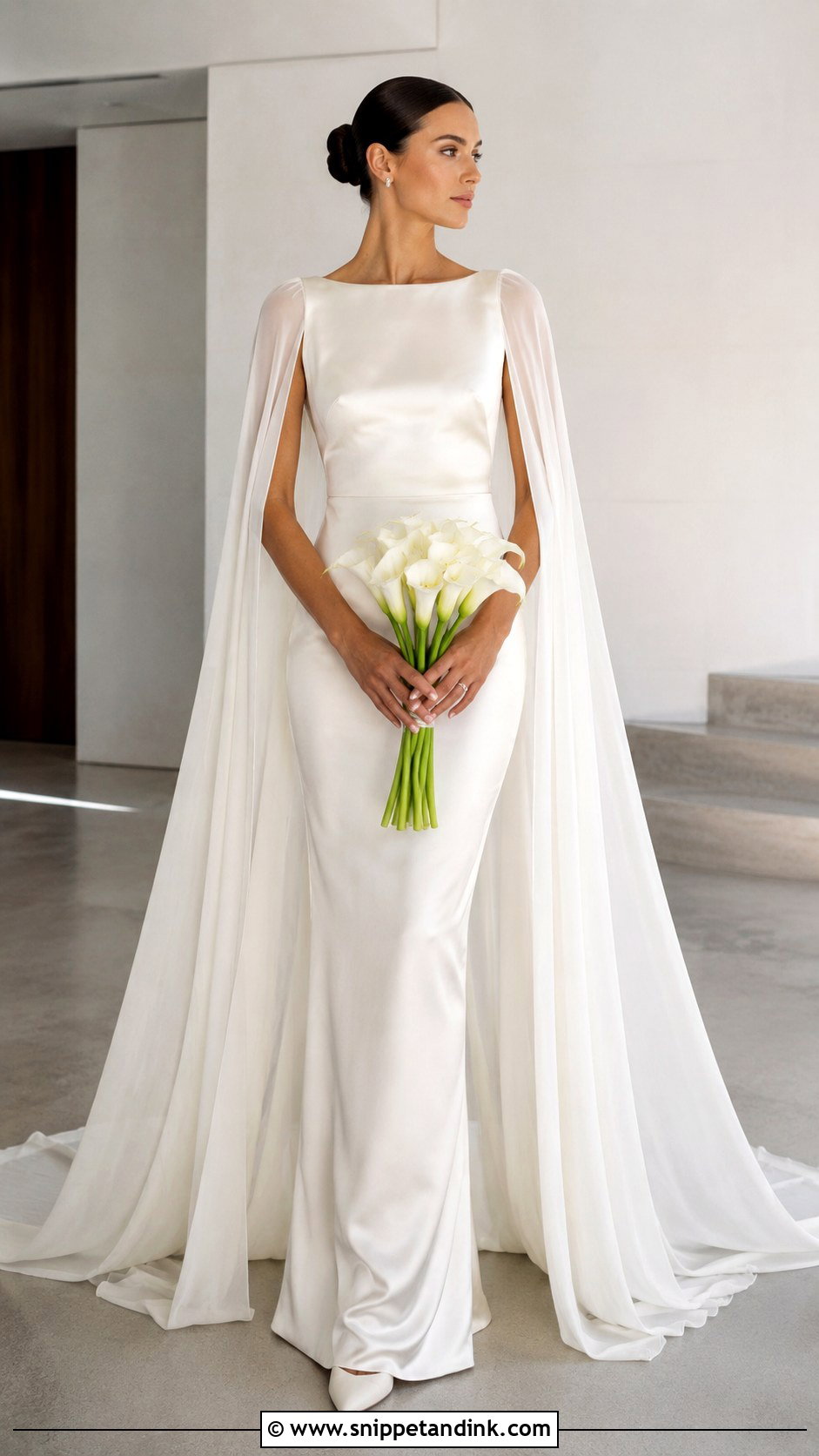 Wedding Dress With Dramatic Cape - Snippet and Ink - 20 Extra Wedding Dresses