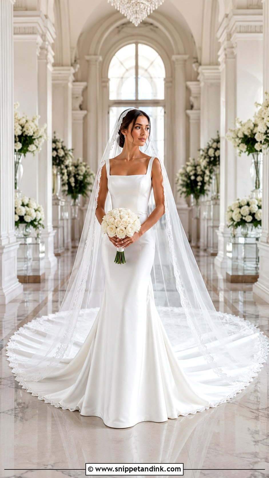 Wedding Dress With Dramatic Train - Snippet and Ink - 20 Nicola Peltz Wedding Dress Ideas
