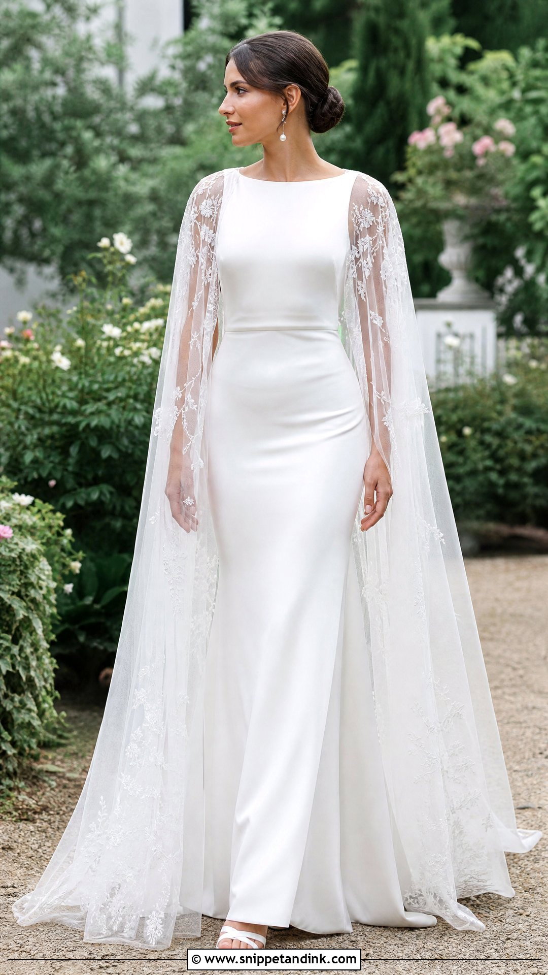 Wedding Dress With Embroidered Cape - Snippet and Ink - 25 Wedding Dress Cover Up Ideas