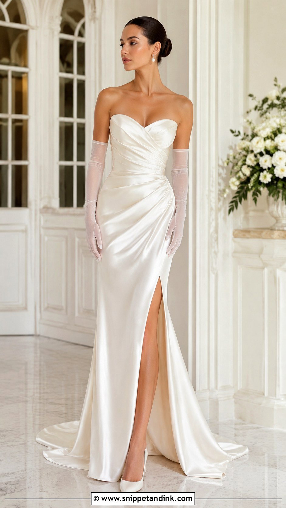 Wedding Dress With Gloves - Snippet and Ink - 25 Hayley Bieber Wedding Dress Ideas