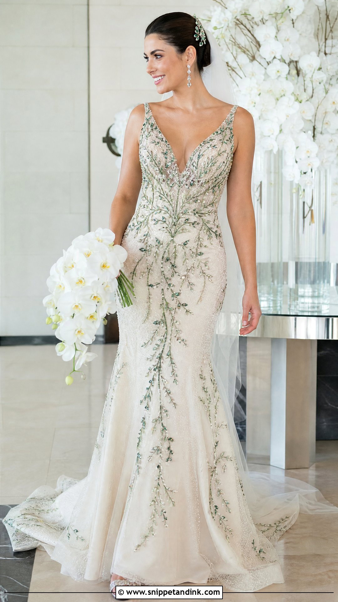 Wedding Dress With Green Beading - Snippet and Ink - 20 Wedding Dress with Green Accents Ideas
