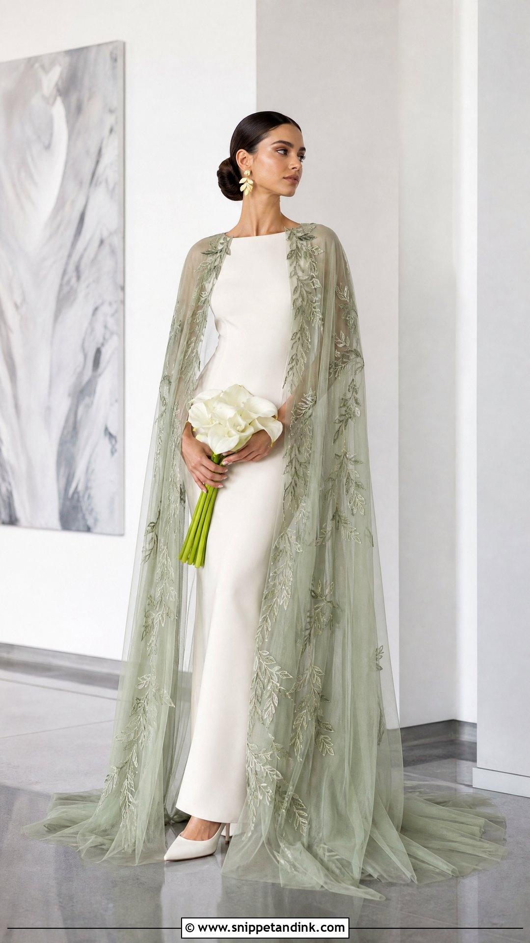 Wedding Dress With Green Cape - Snippet and Ink - 20 Wedding Dress with Green Accents Ideas