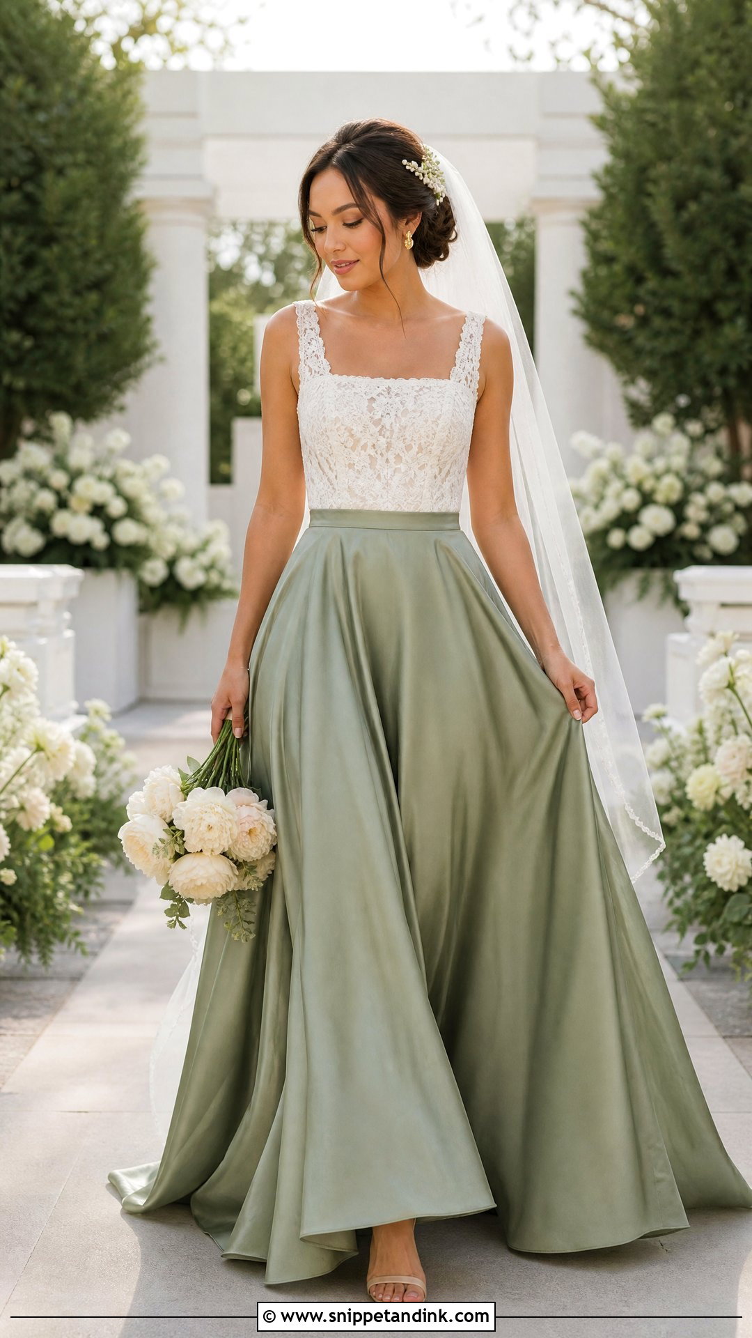 Wedding Dress With Green Satin Skirt - Snippet and Ink - 20 Wedding Dress with Green Accents Ideas