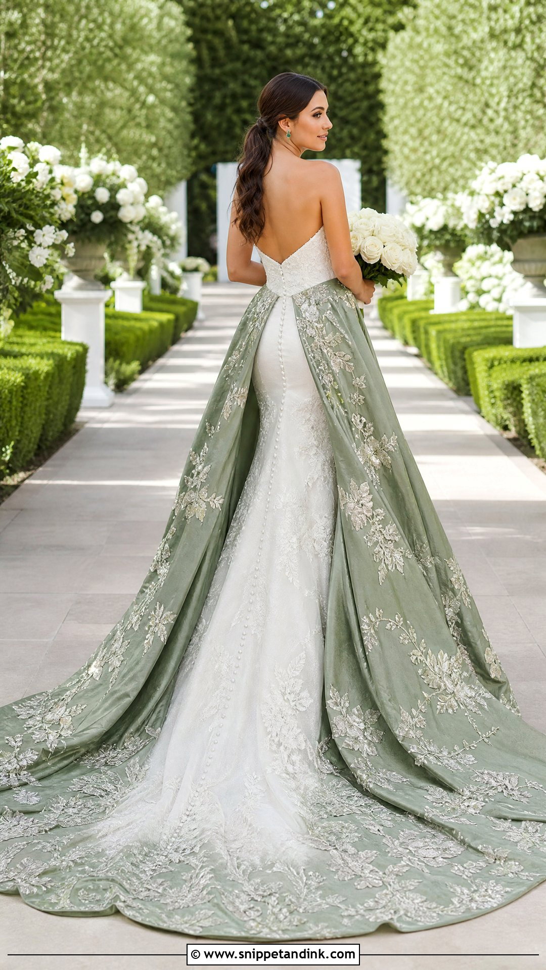 Wedding Dress With Green Train - Snippet and Ink - 20 Wedding Dress with Green Accents Ideas