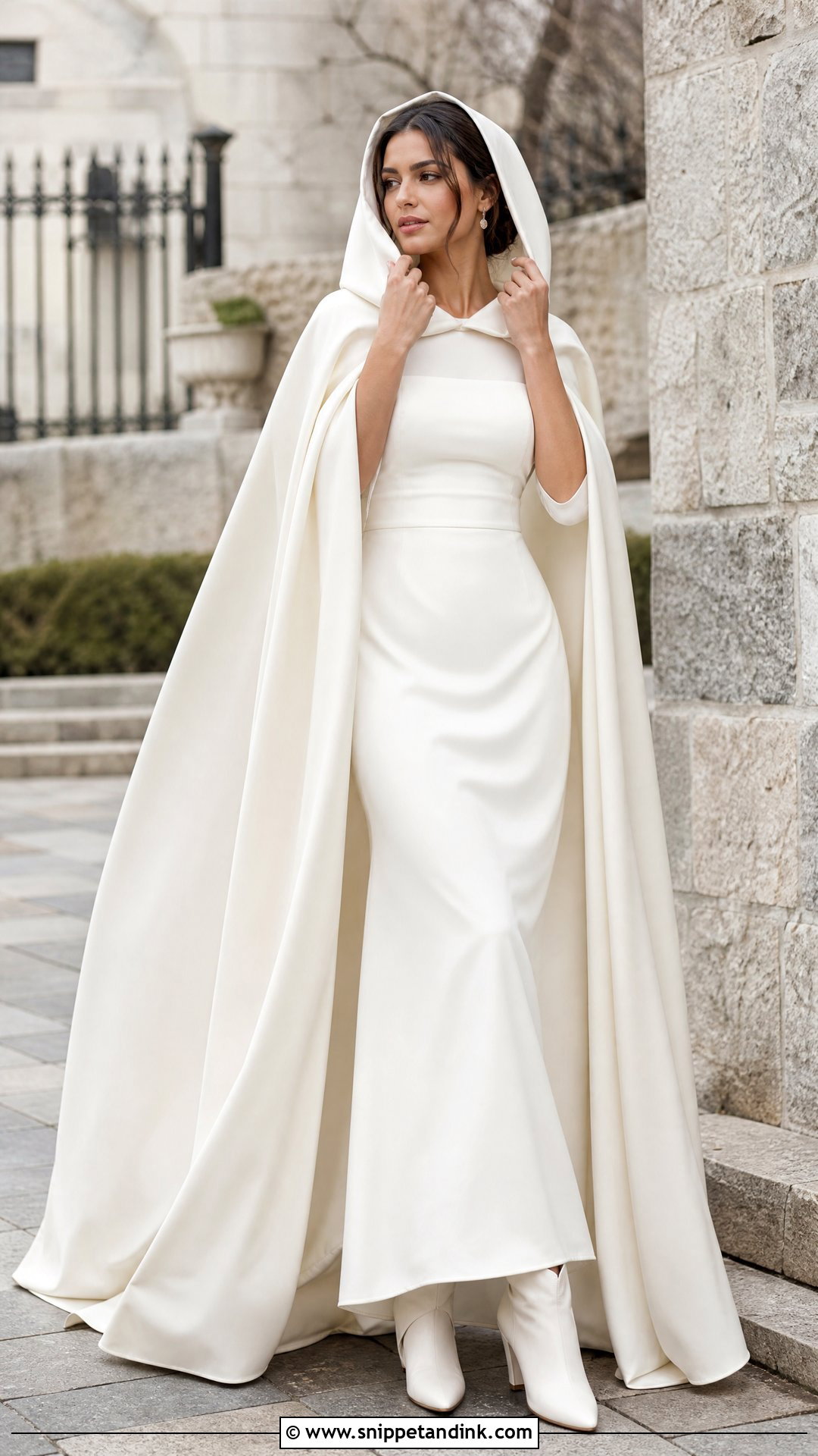 Wedding Dress With Hooded Cape - Snippet and Ink - 25 Wedding Dress Cover Up Ideas