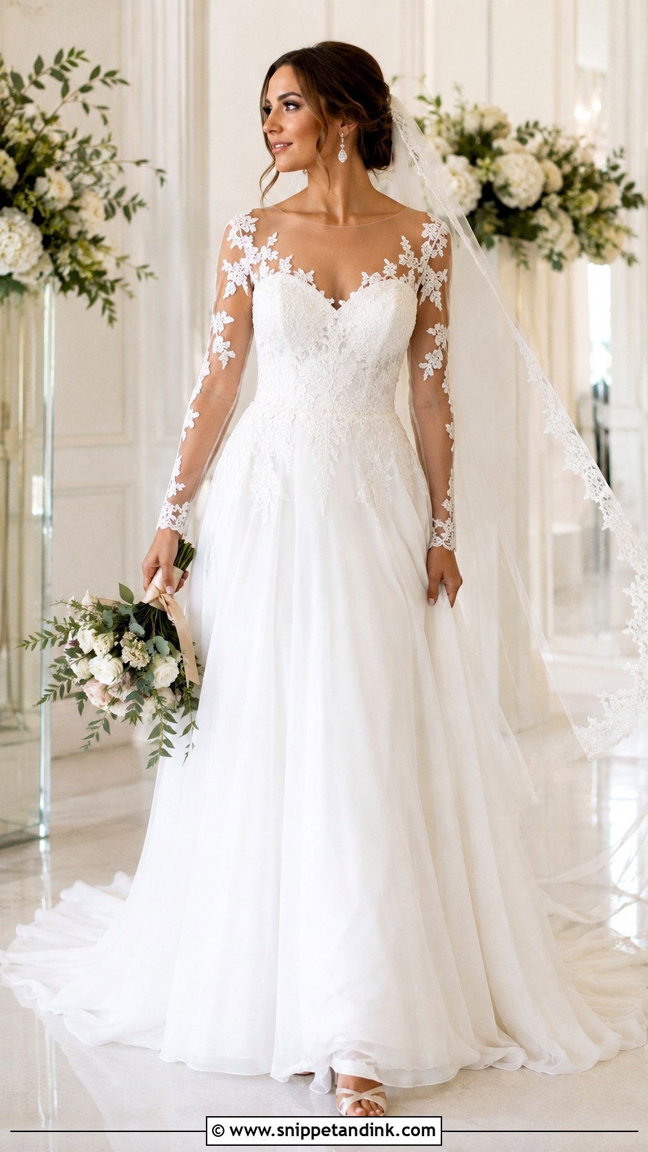 Wedding Dress With Illusion Lace Sleeves - Snippet and Ink - 20 Add Sleeves to Wedding Dress