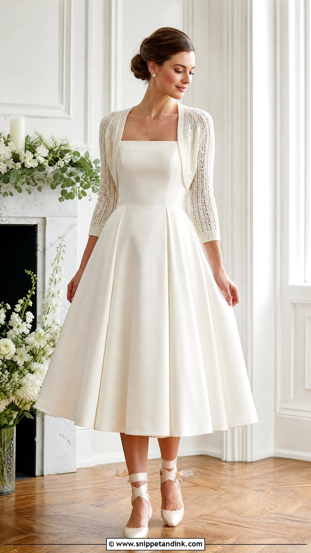 Wedding Dress With Knit Shrug - Snippet and Ink - 25 Wedding Dress Cover Up Ideas