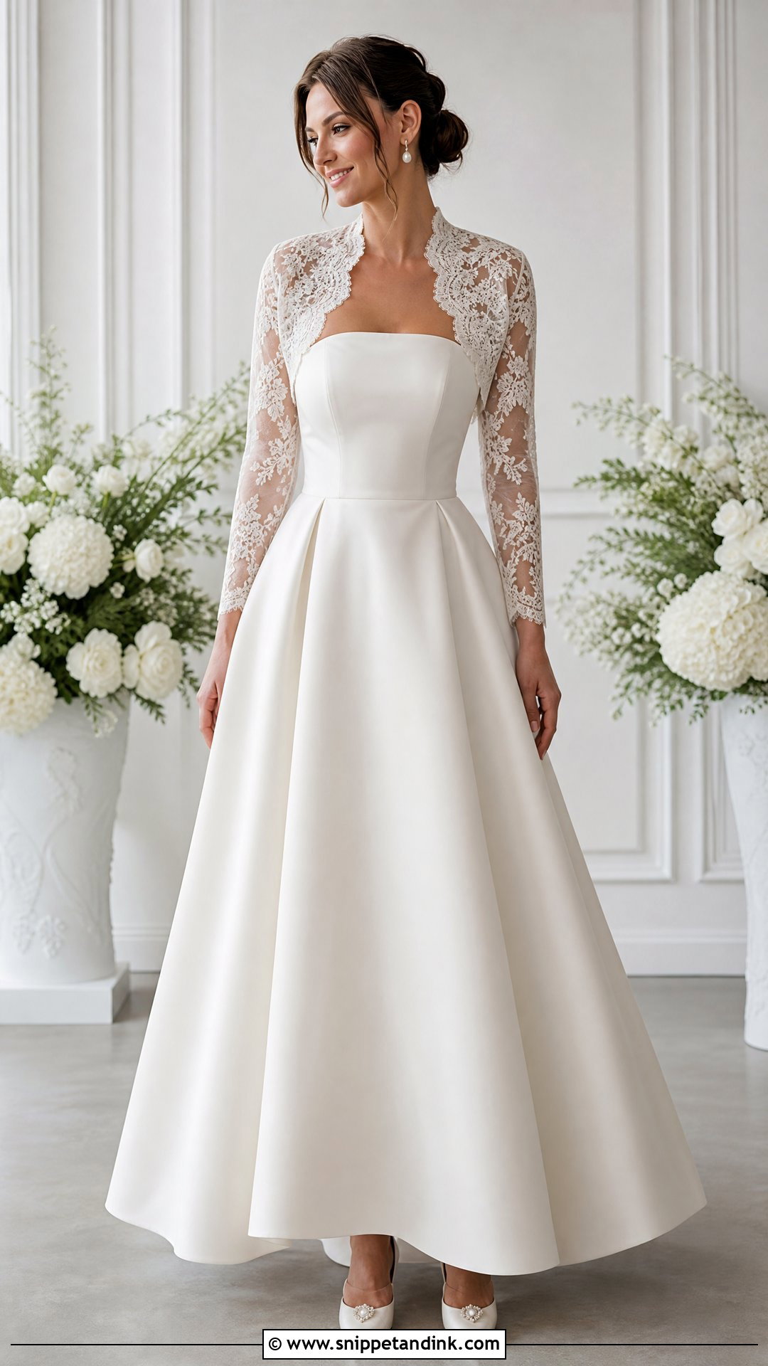 Wedding Dress With Lace Bolero - Snippet and Ink - 25 Wedding Dress Cover Up Ideas