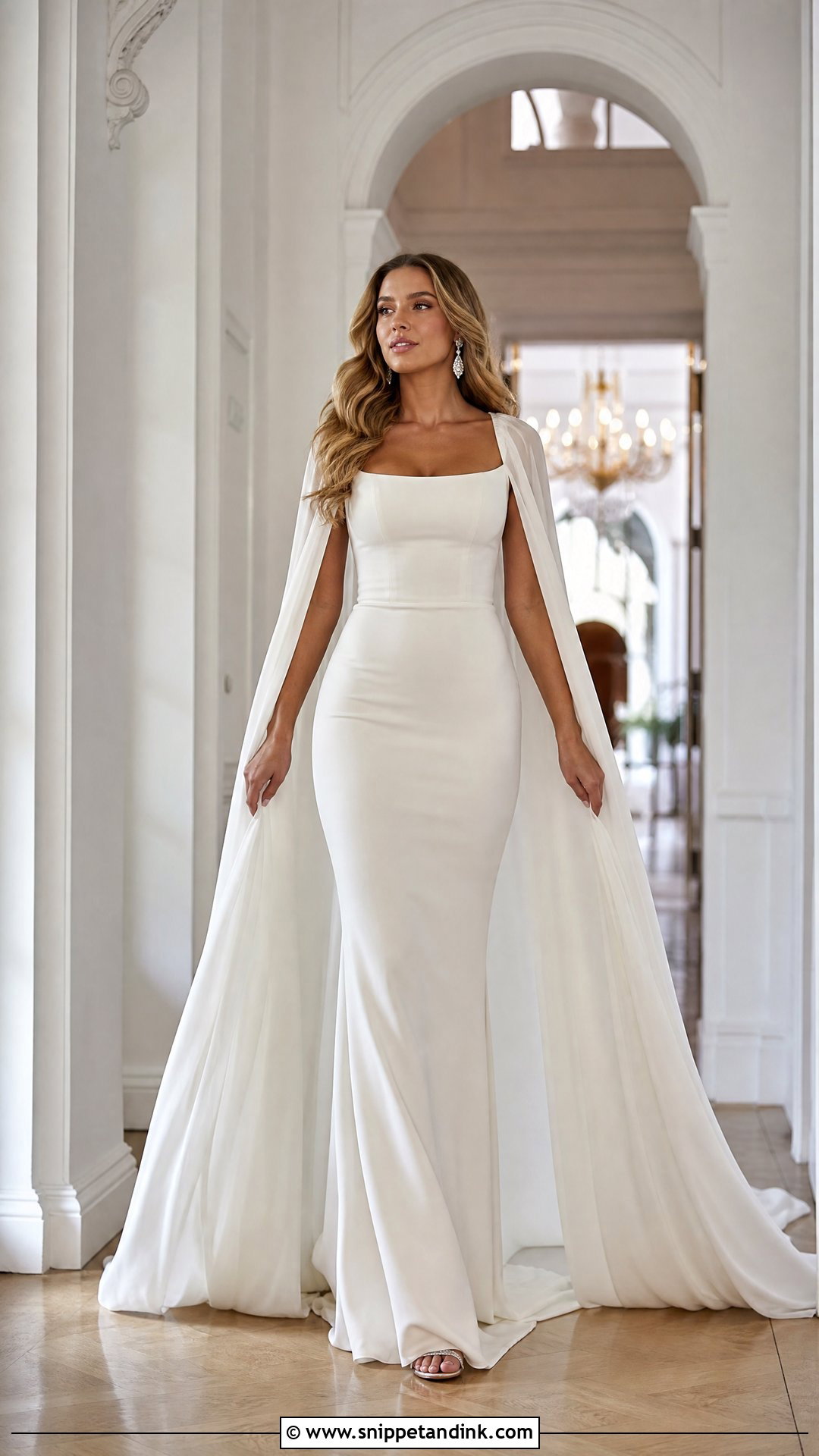 Wedding Dress With Long Bridal Cape - Snippet and Ink - 25 Wedding Dress Cover Up Ideas