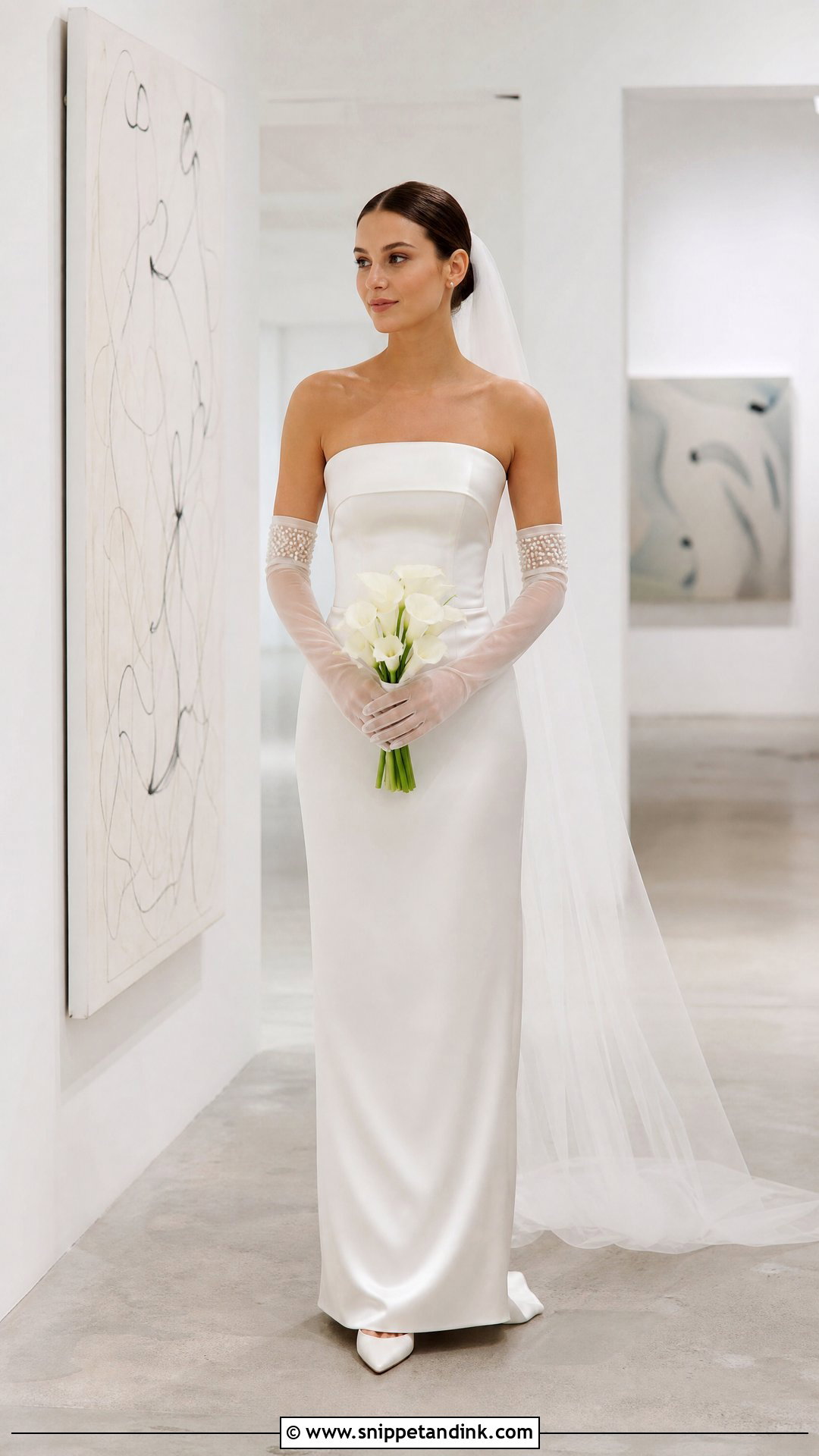 Wedding Dress With Long Embellished Gloves - Snippet and Ink - 20 Wedding Dress with Long Gloves Ideas