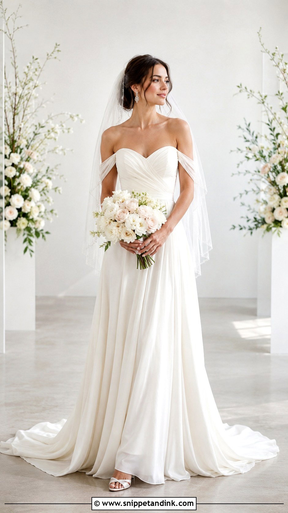 Wedding Dress With Off the Shoulder Tulle Sleeves - Snippet and Ink - 20 Add Sleeves to Wedding Dress