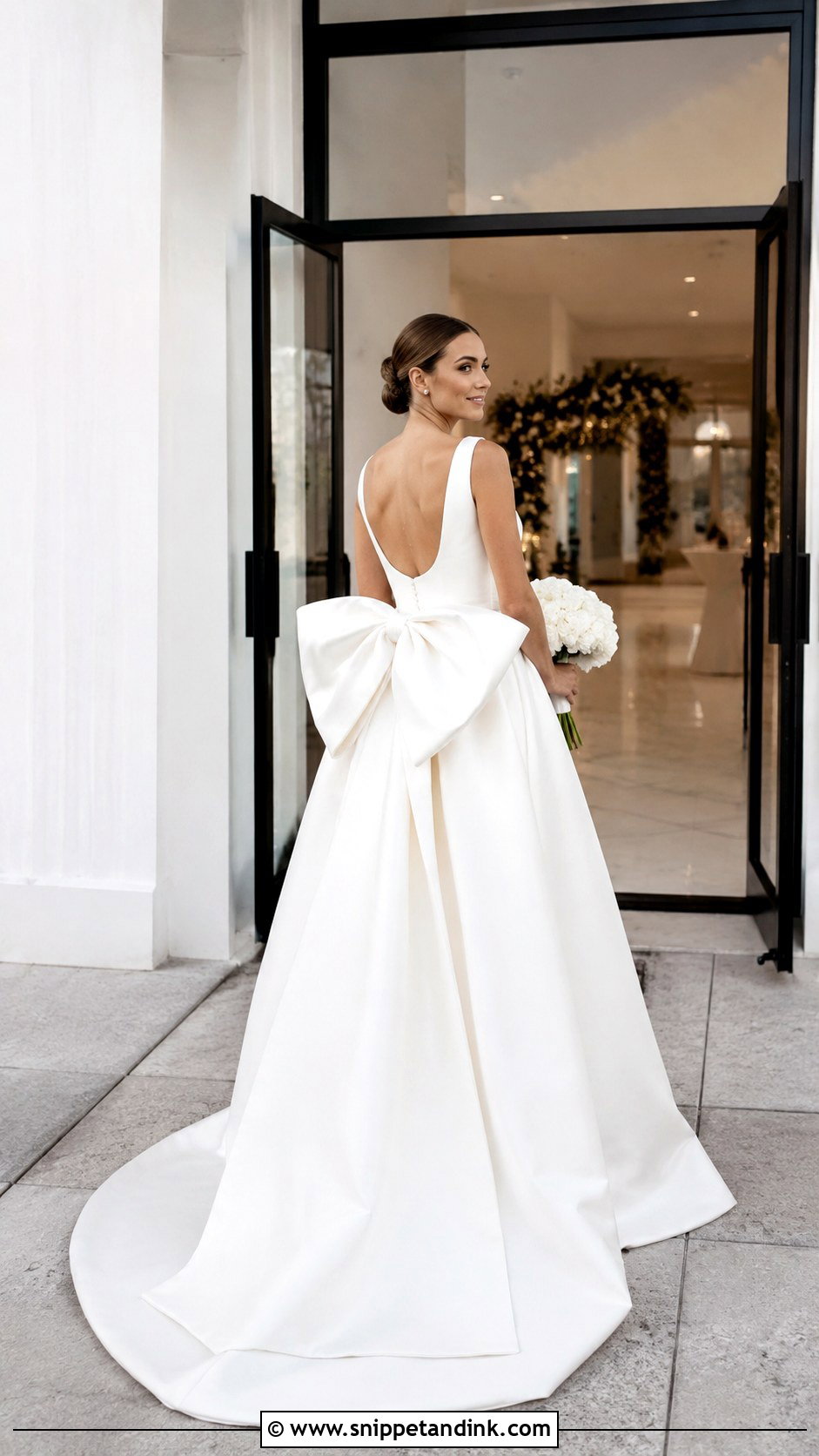 Wedding Dress With Oversized Bow - Snippet and Ink - 20 Artsy Wedding Dresses