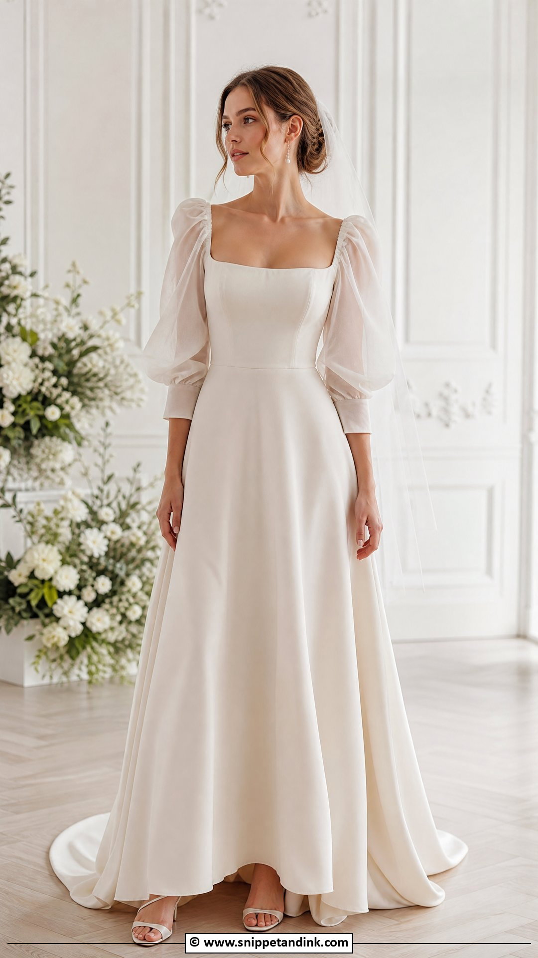 Wedding Dress With Puff Sleeves - Snippet and Ink - 35 Elegant Wedding Dress Ideas