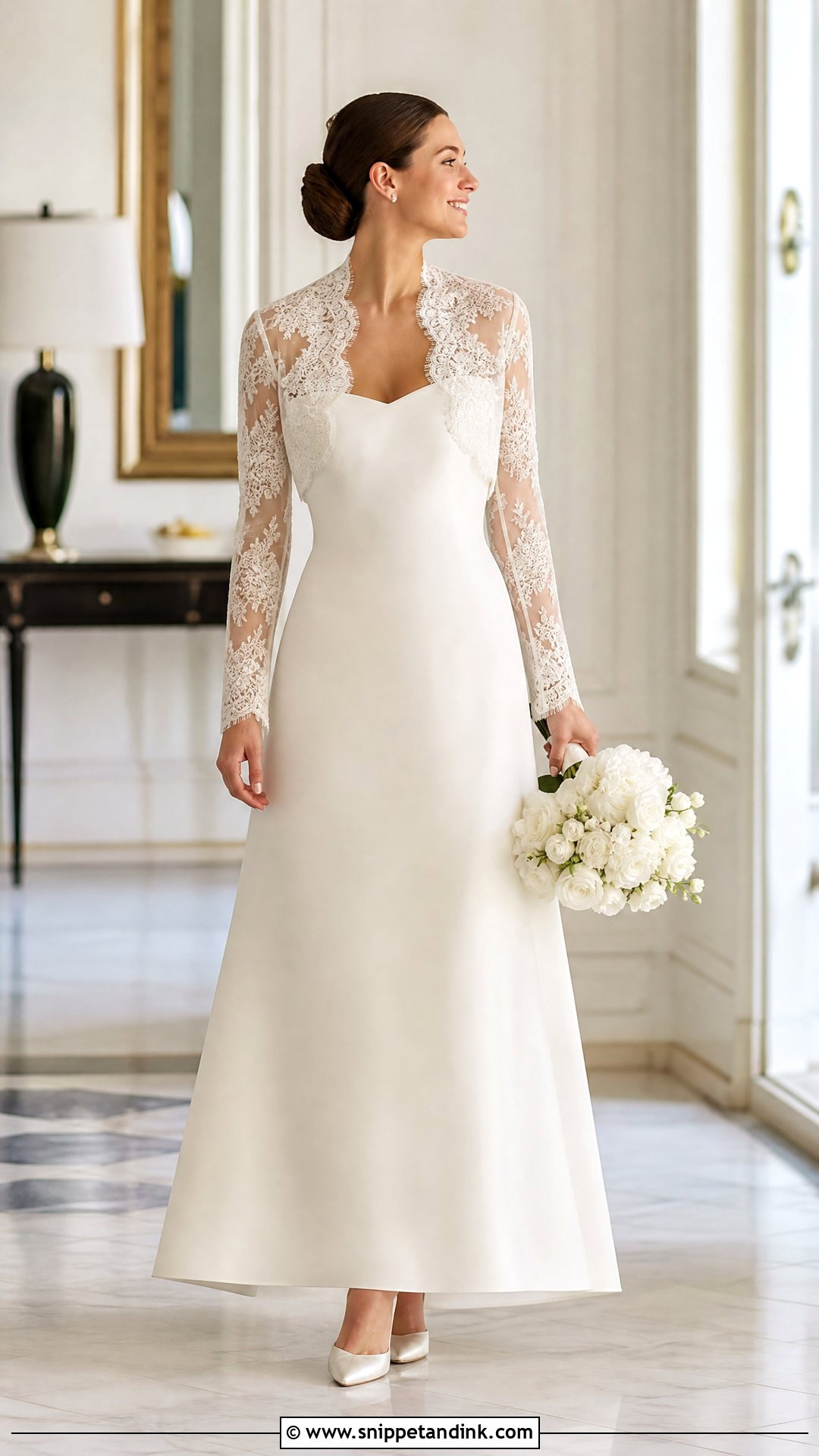 Wedding Dress With Removable Bridal Bolero - Snippet and Ink - 20 Wedding Dress Transformation Ideas