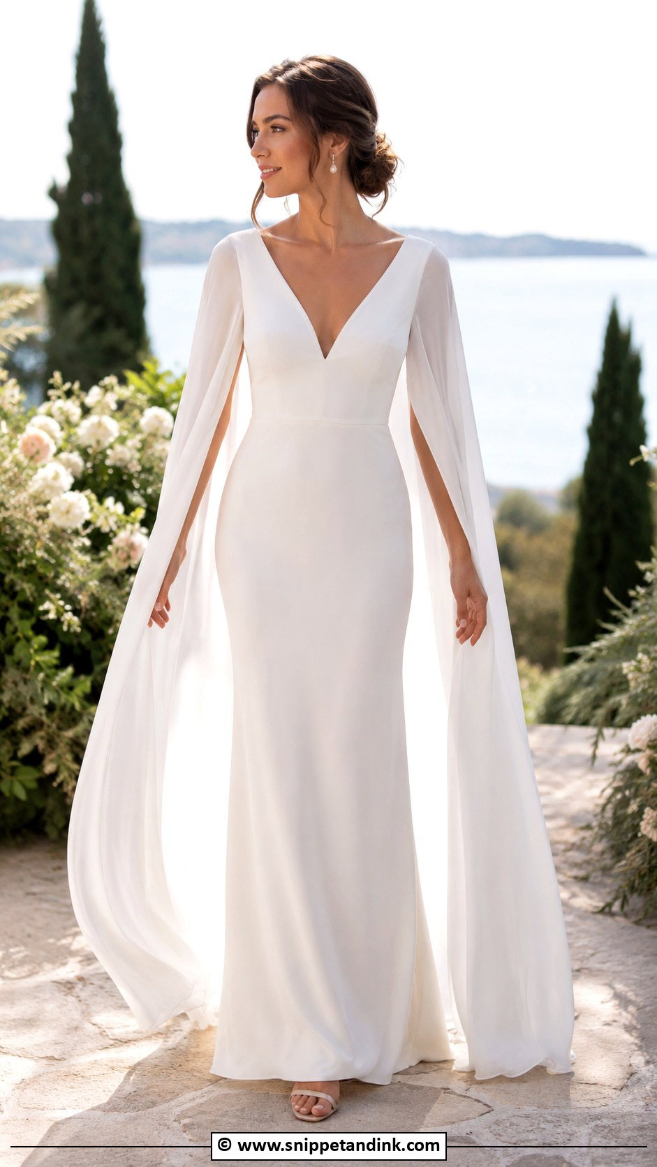 Wedding Dress With Removable Cape Sleeves - Snippet and Ink - 30 2 in 1 Wedding Dress Ideas
