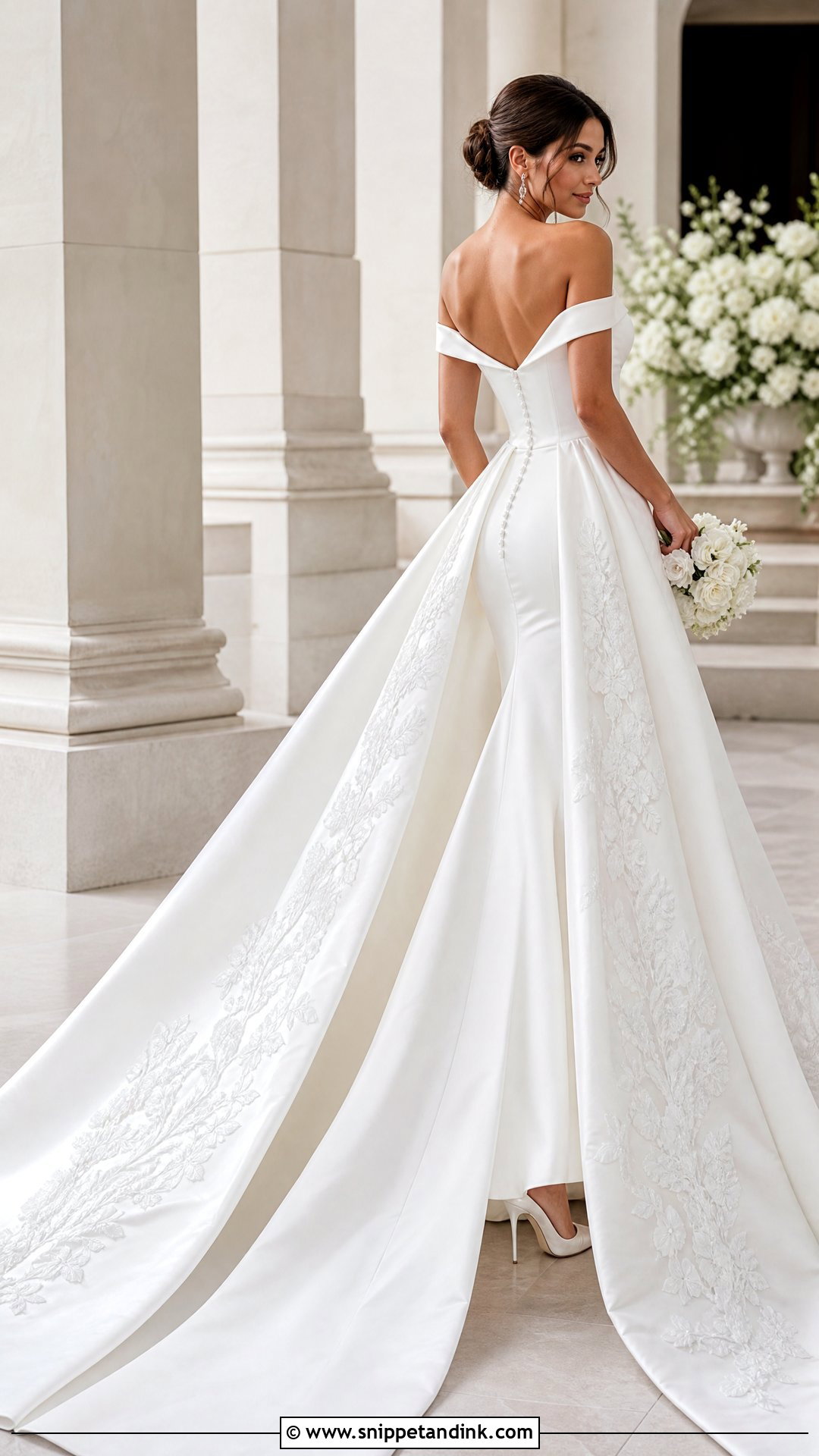 Wedding Dress With Removable Cathedral Train - Snippet and Ink - 20 Wedding Dress Transformation Ideas