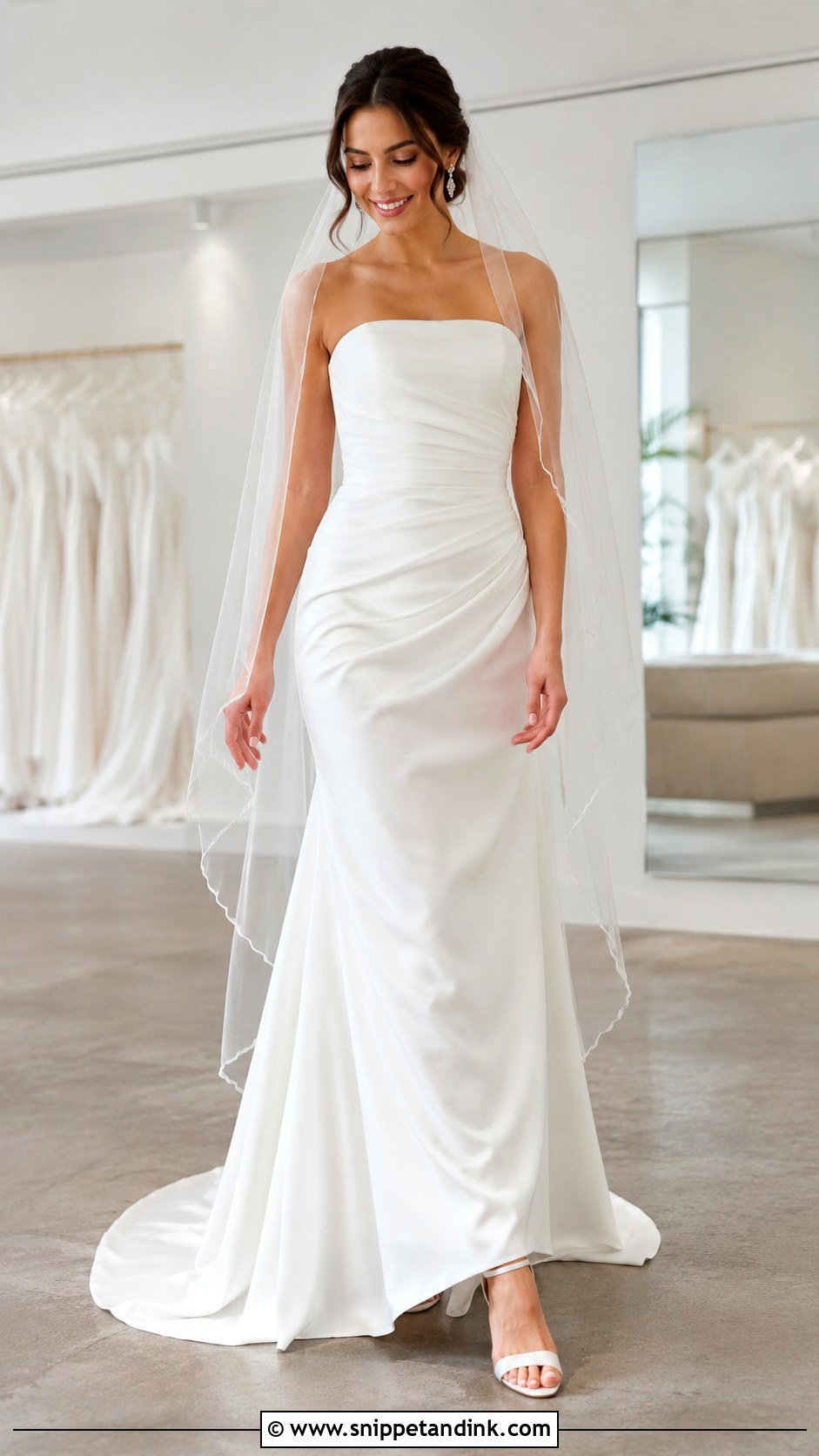 Wedding Dress With Ruched Waist - Snippet and Ink - 25 Hourglass Wedding Dress Ideas